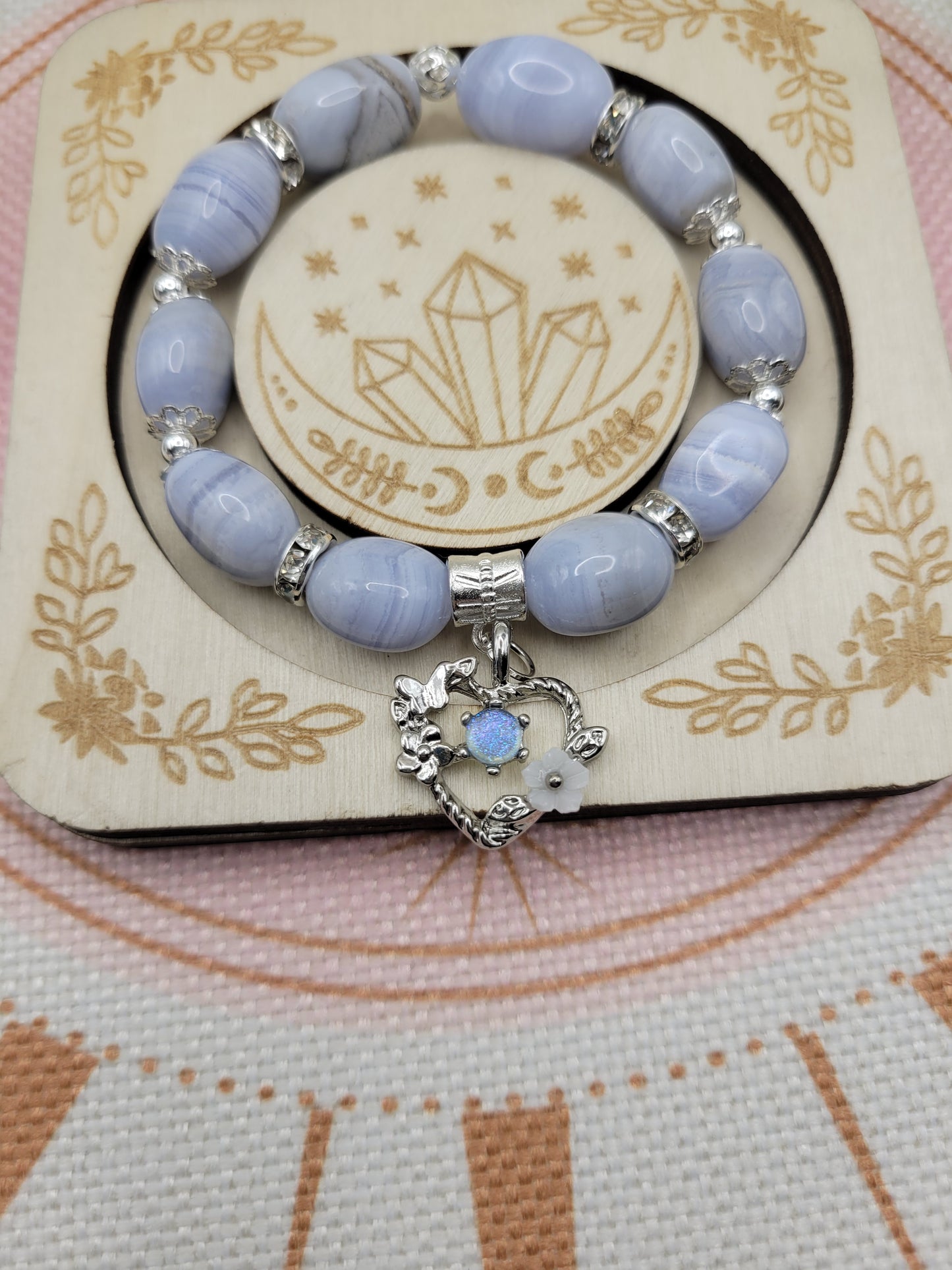 SV40 Blue Lace Agate Nugget Bracelet