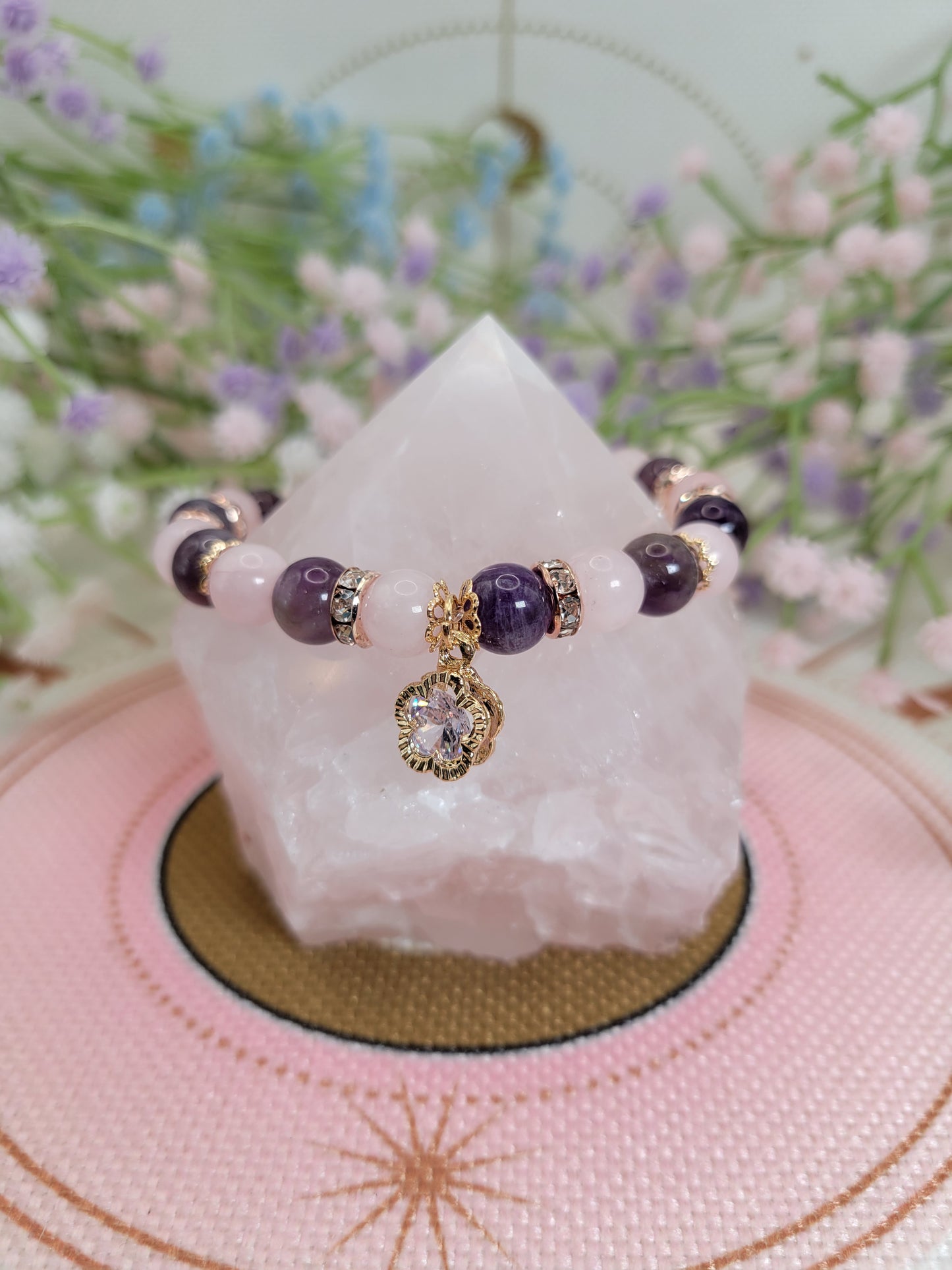 GD9 Amethyst and Rose Quartz Bracelet