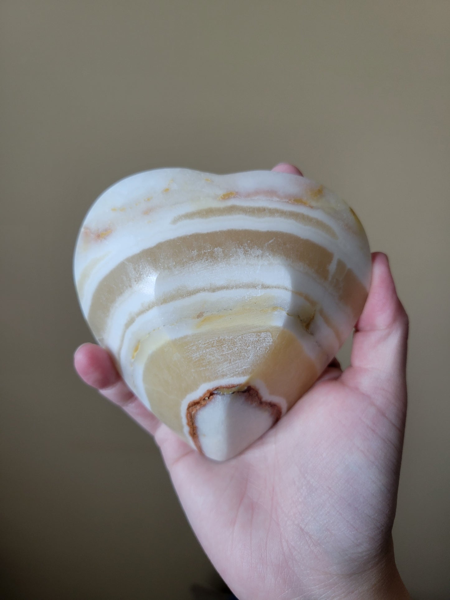 Sweet Banded Calcite Onyx Heart Shaped Bowl 25BC