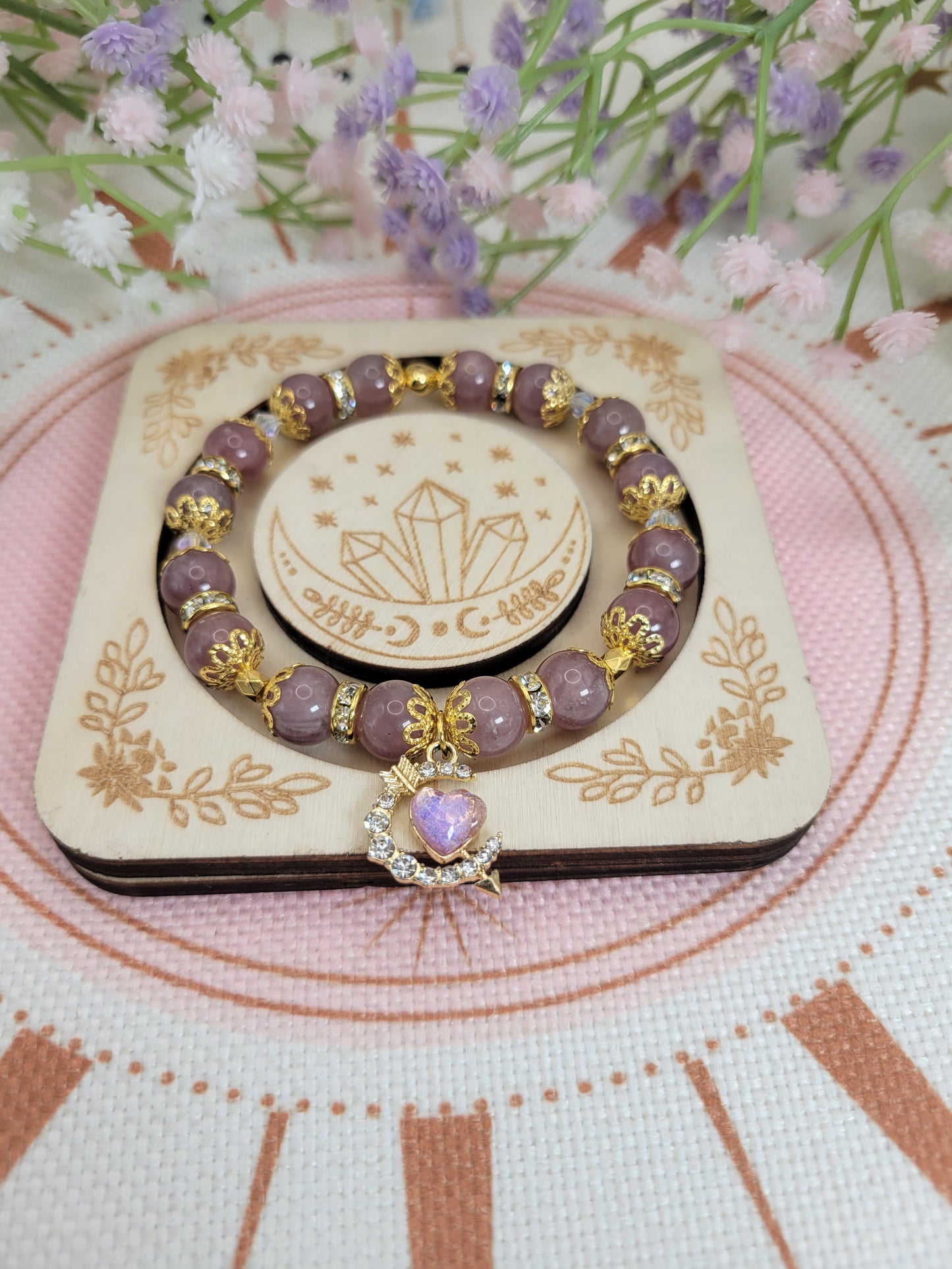 GD6 Star Lavender Rose Quartz Bracelet