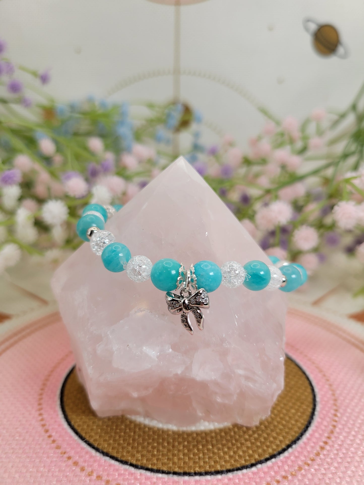 SV21 Amazonite and Crackle Quartz Bracelet