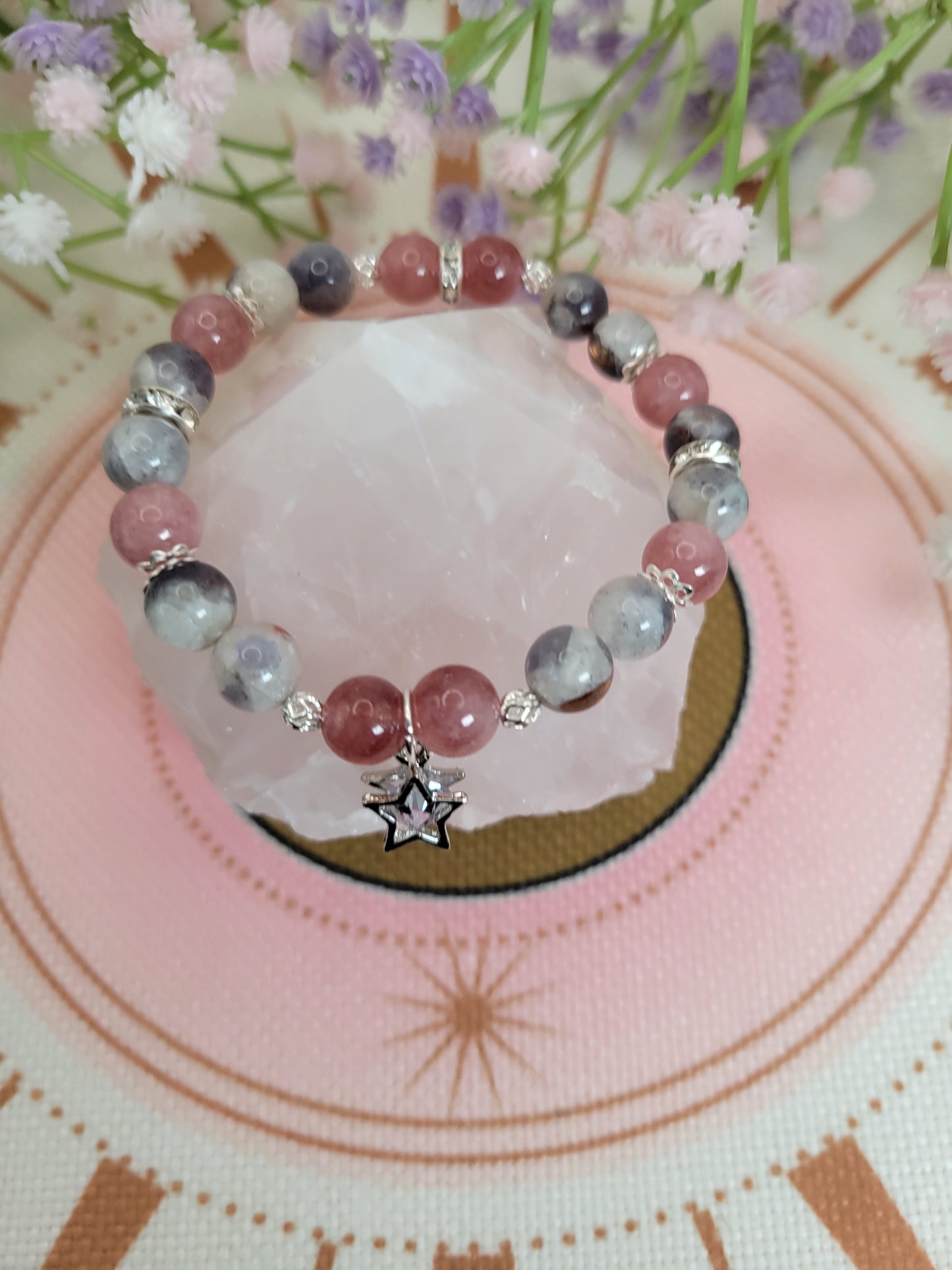 SV12 Bloodshot Iolite and Sunstone Bracelet