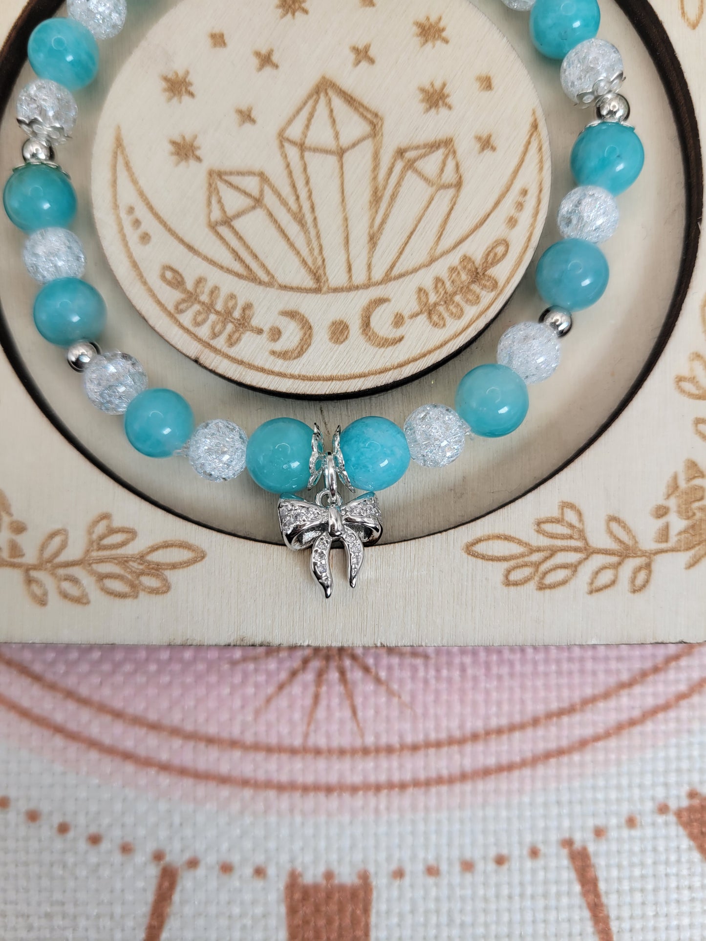 SV21 Amazonite and Crackle Quartz Bracelet