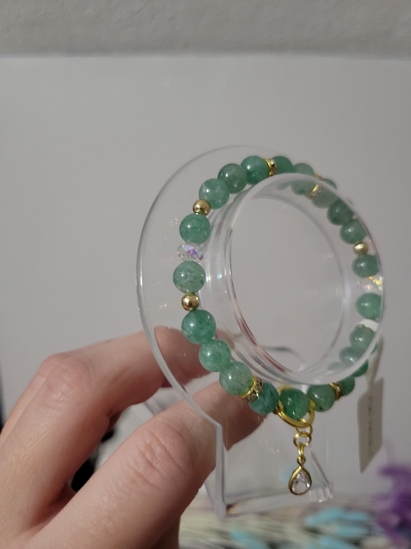 GD76 Green Strawberry Quartz Bracelet