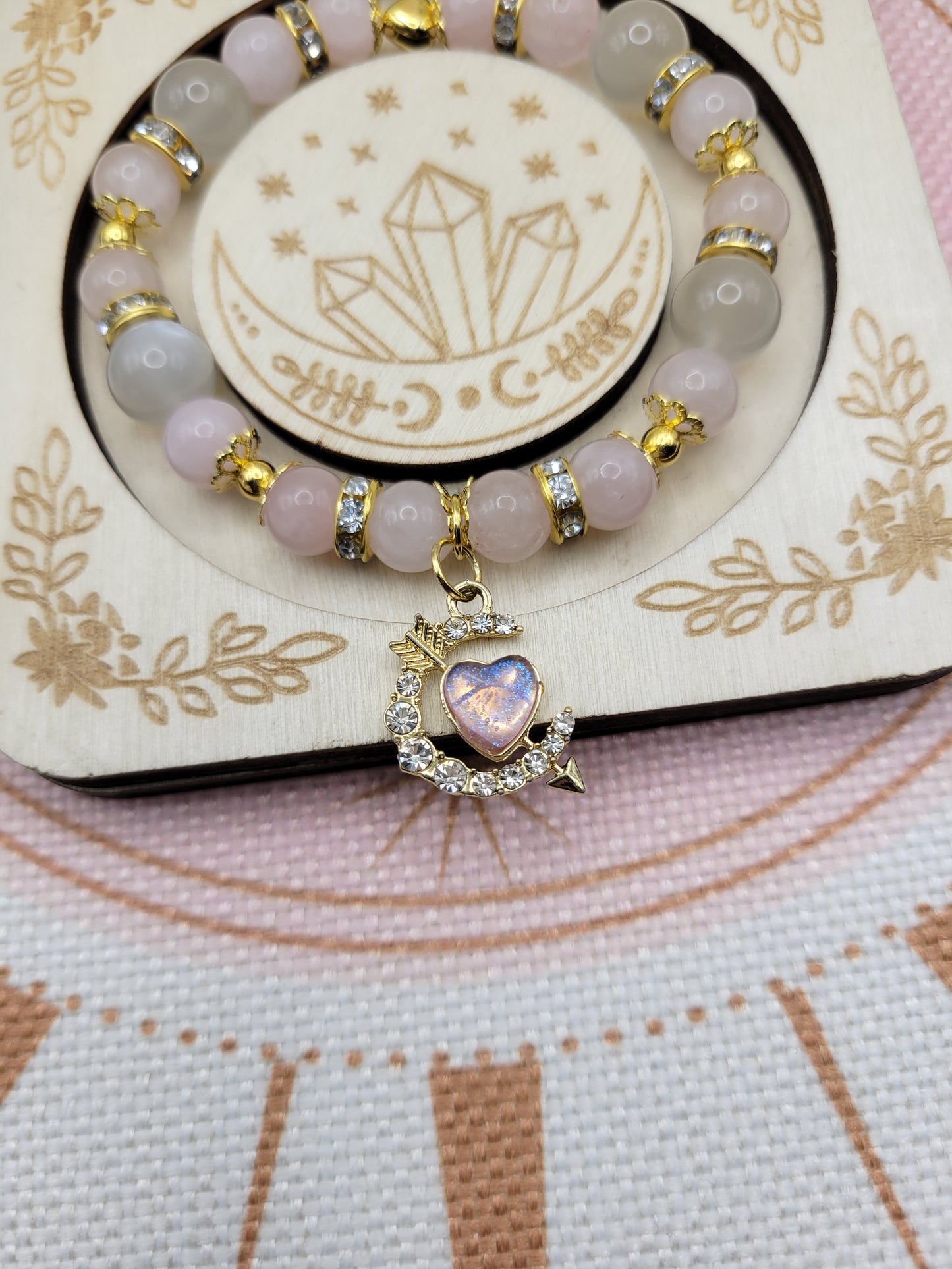 GD36 Rose Quartz and Moonstone Bracelet