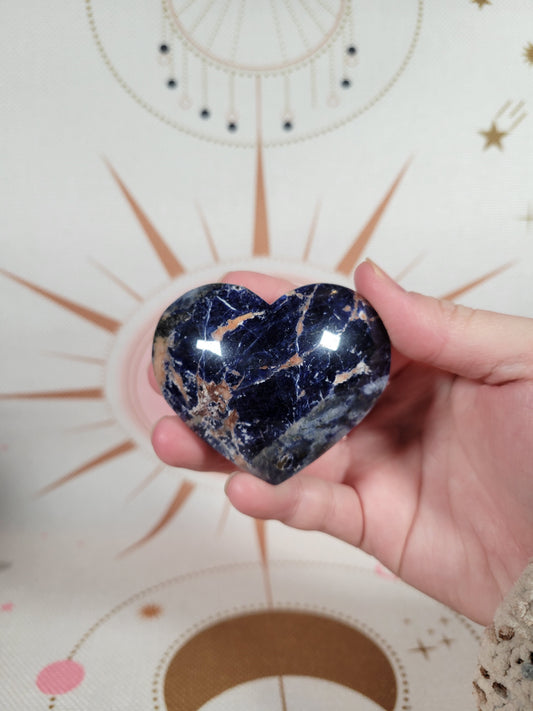 Puffy Vibrant Sunset Sodalite Heart Carving 30SO