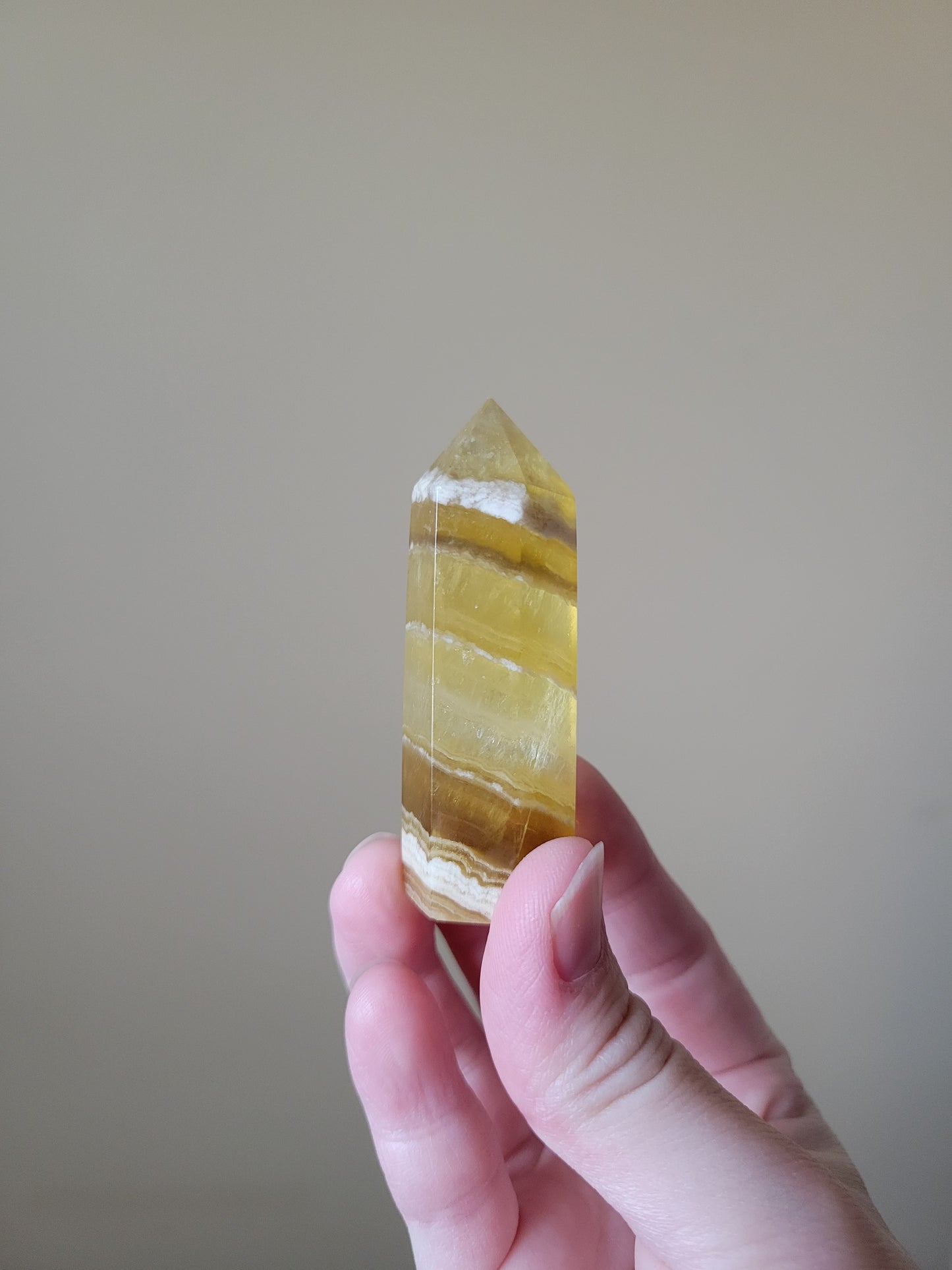 Small Vibrant Yellow Fluorite Point 7YF