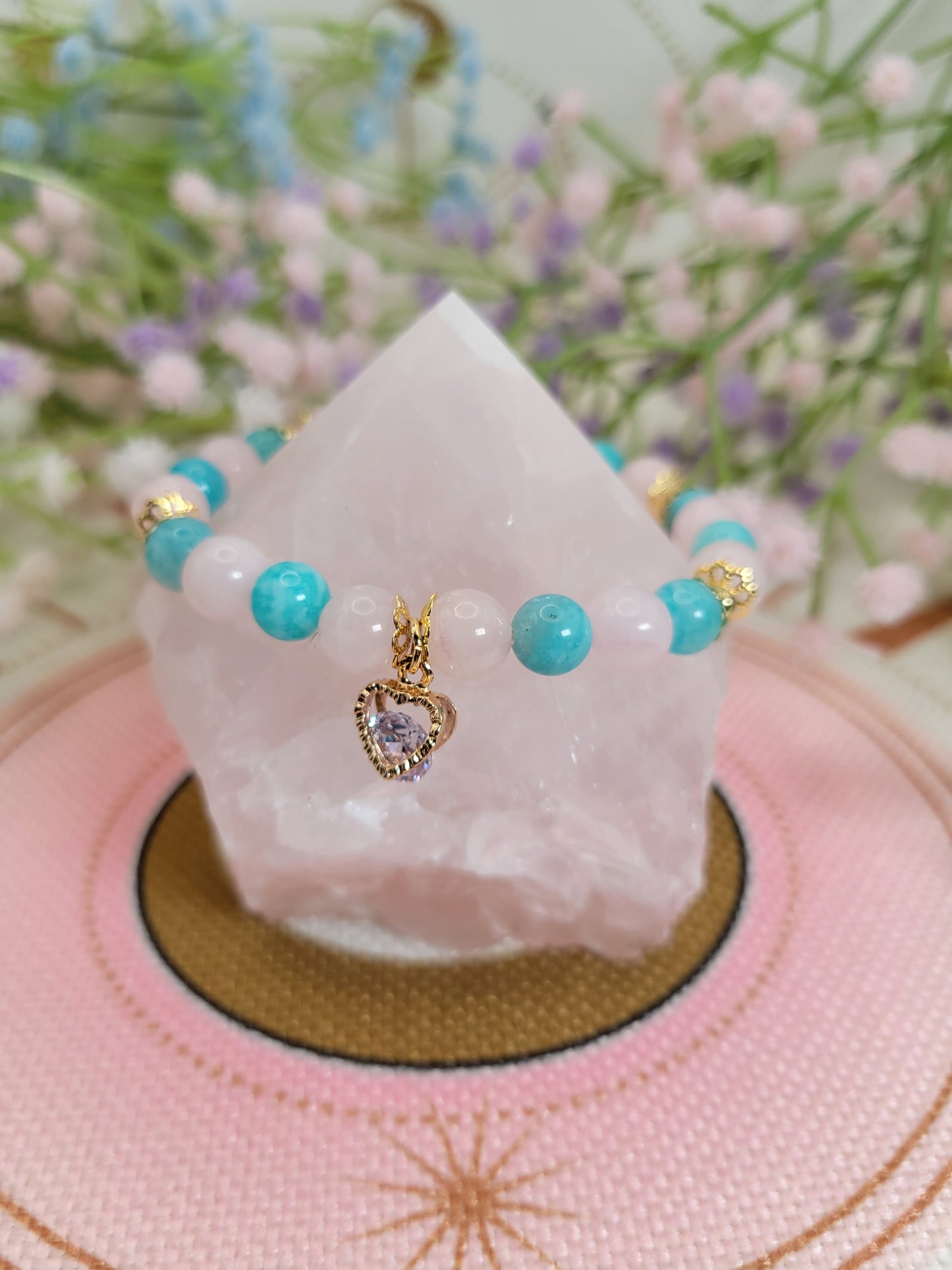 GD13 Amazonite and Rose Quartz Bracelet