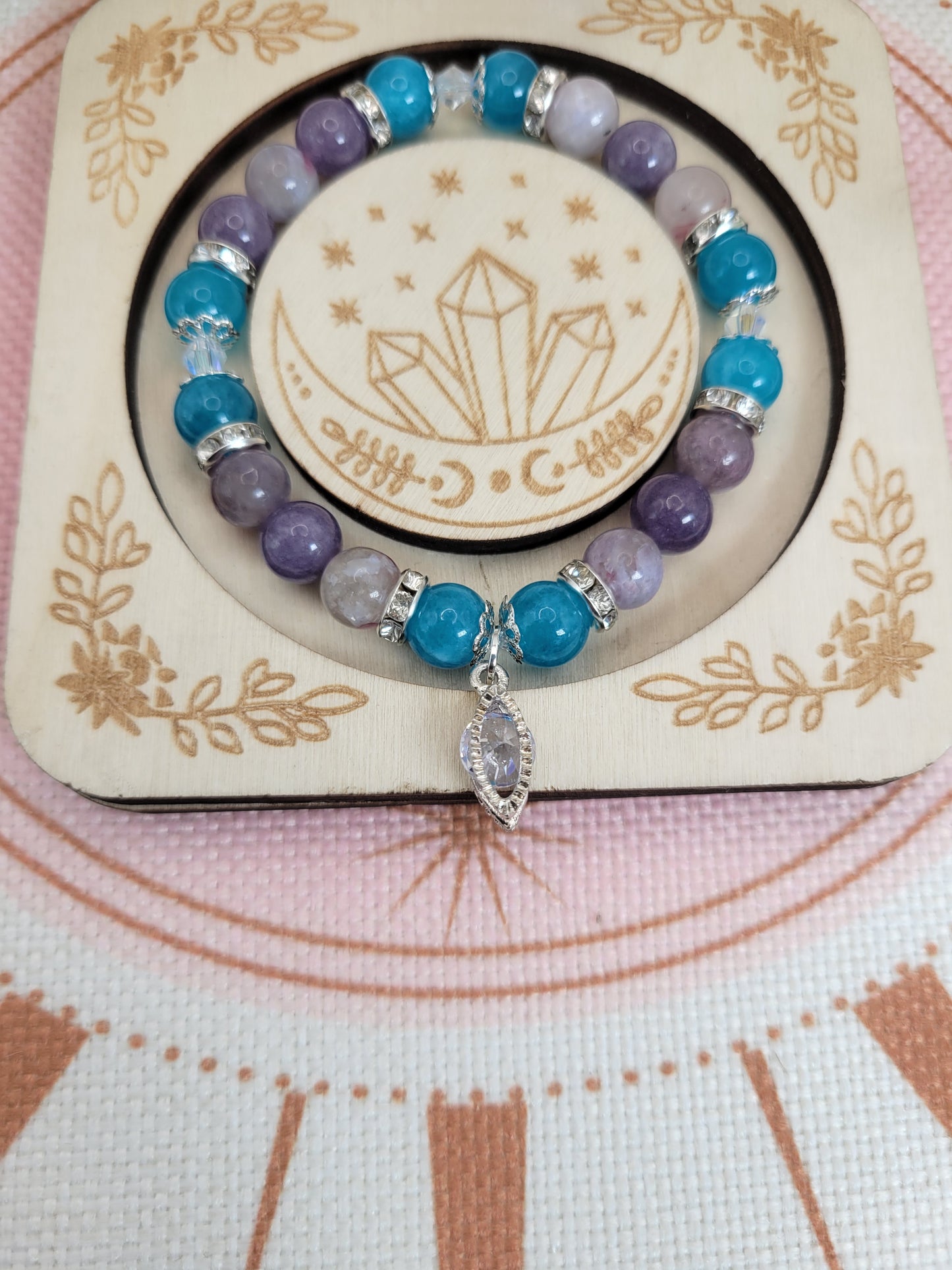 SV14 Amazonite, Purple Angelite, and Unicorn Stone Bracelet