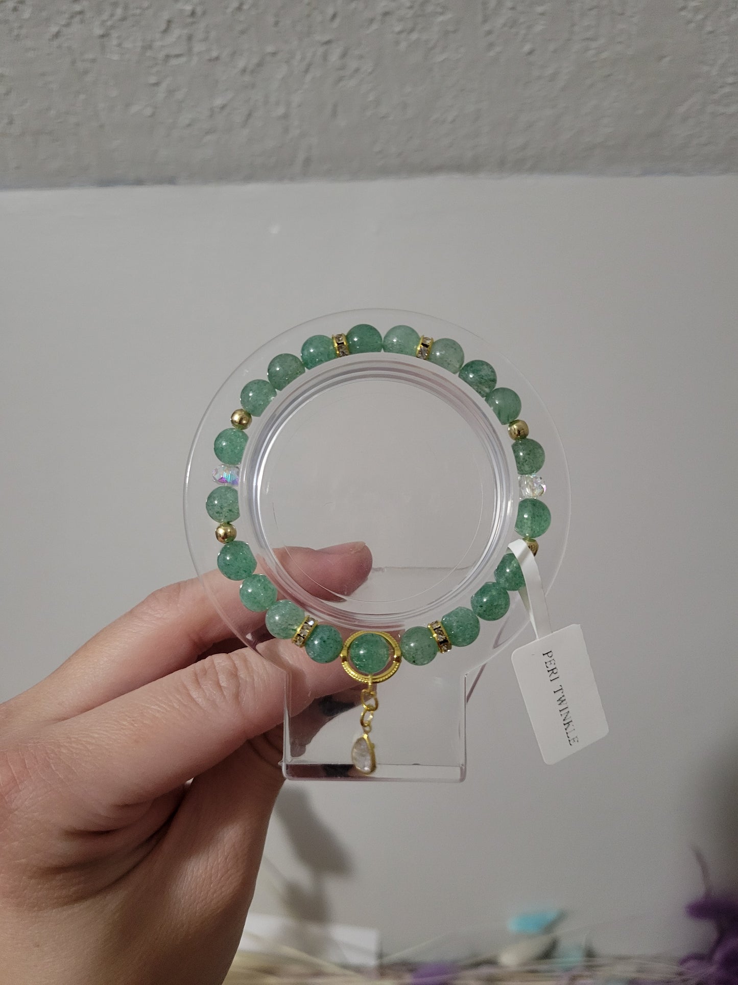 GD76 Green Strawberry Quartz Bracelet