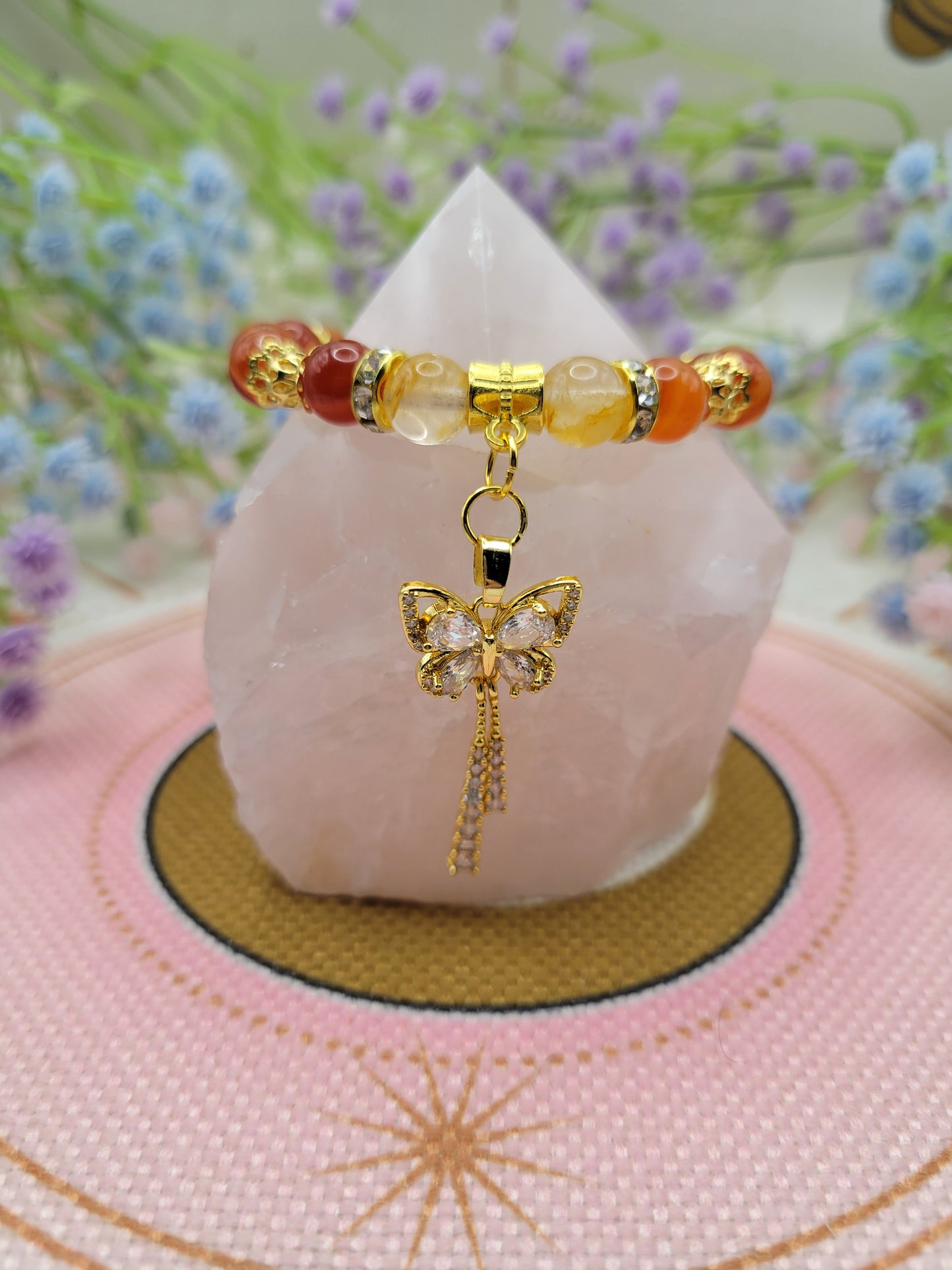 GD56 Carnelian and Golden Healer Bracelet