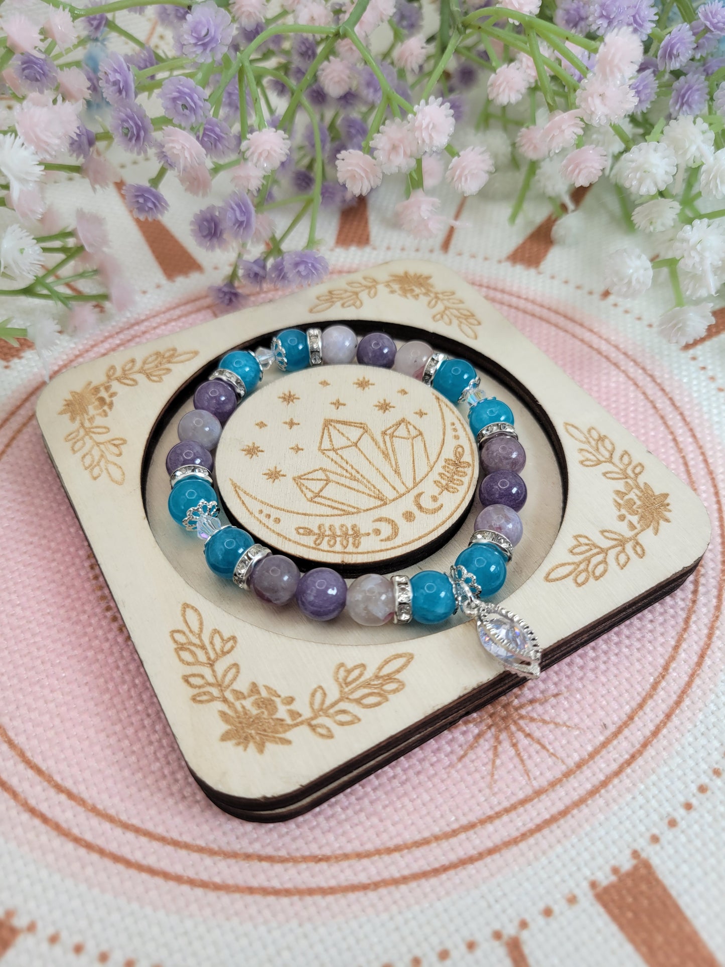 SV14 Amazonite, Purple Angelite, and Unicorn Stone Bracelet