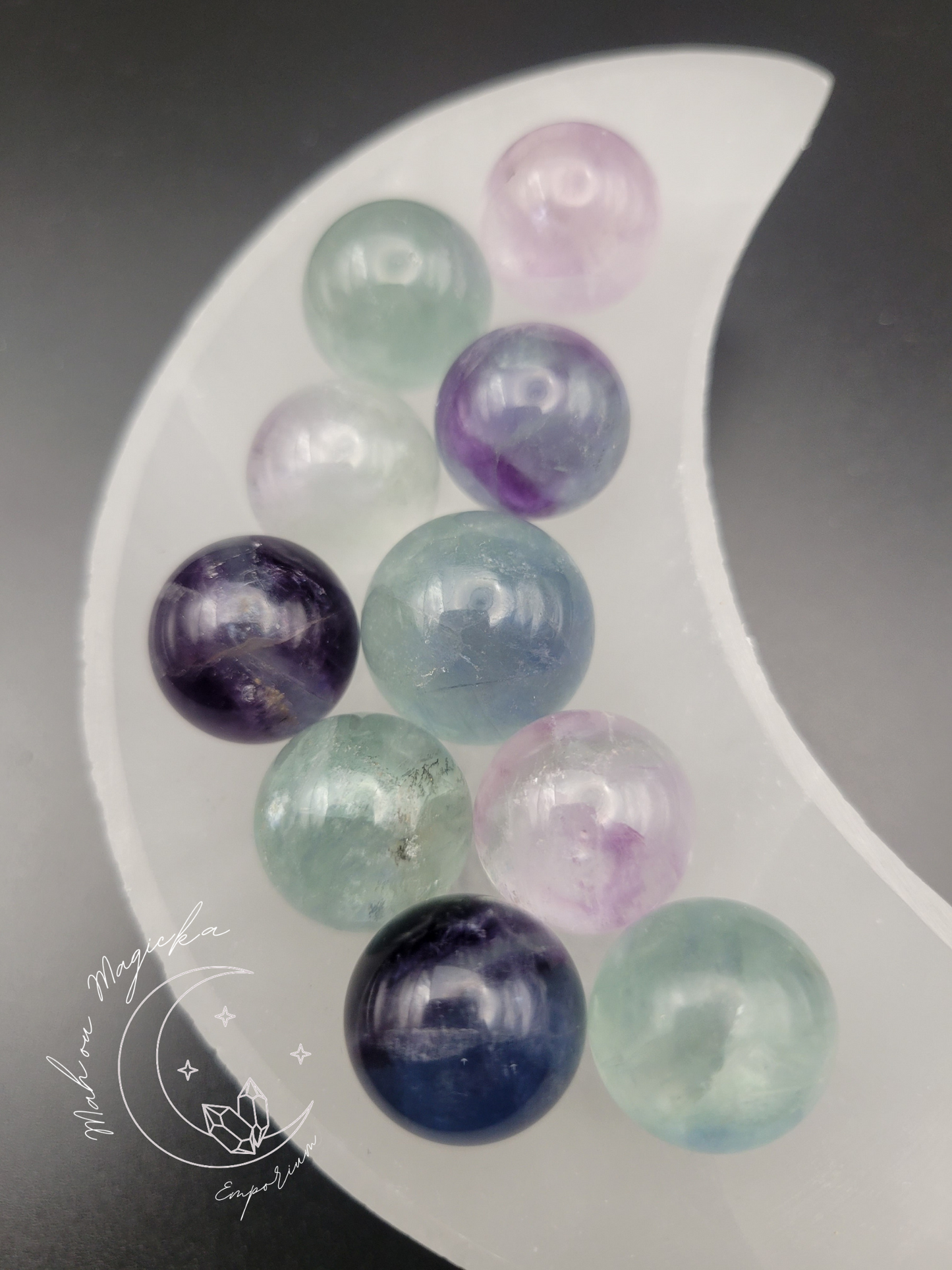 Small Rainbow Fluorite Spheres