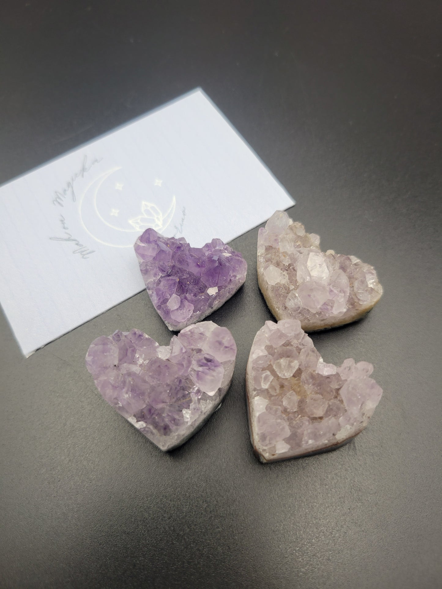 Mini Amethyst Cluster Hearts