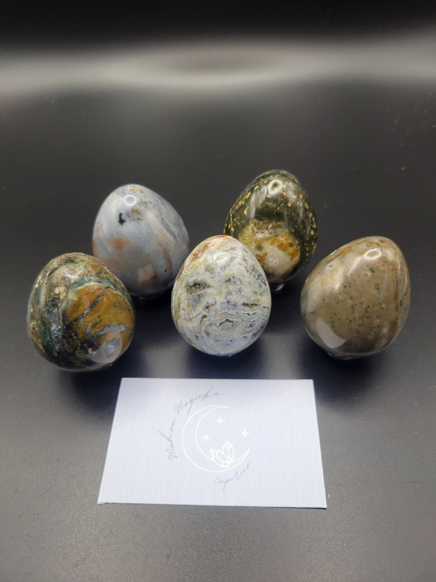 Small Ocean Jasper Egg Carving