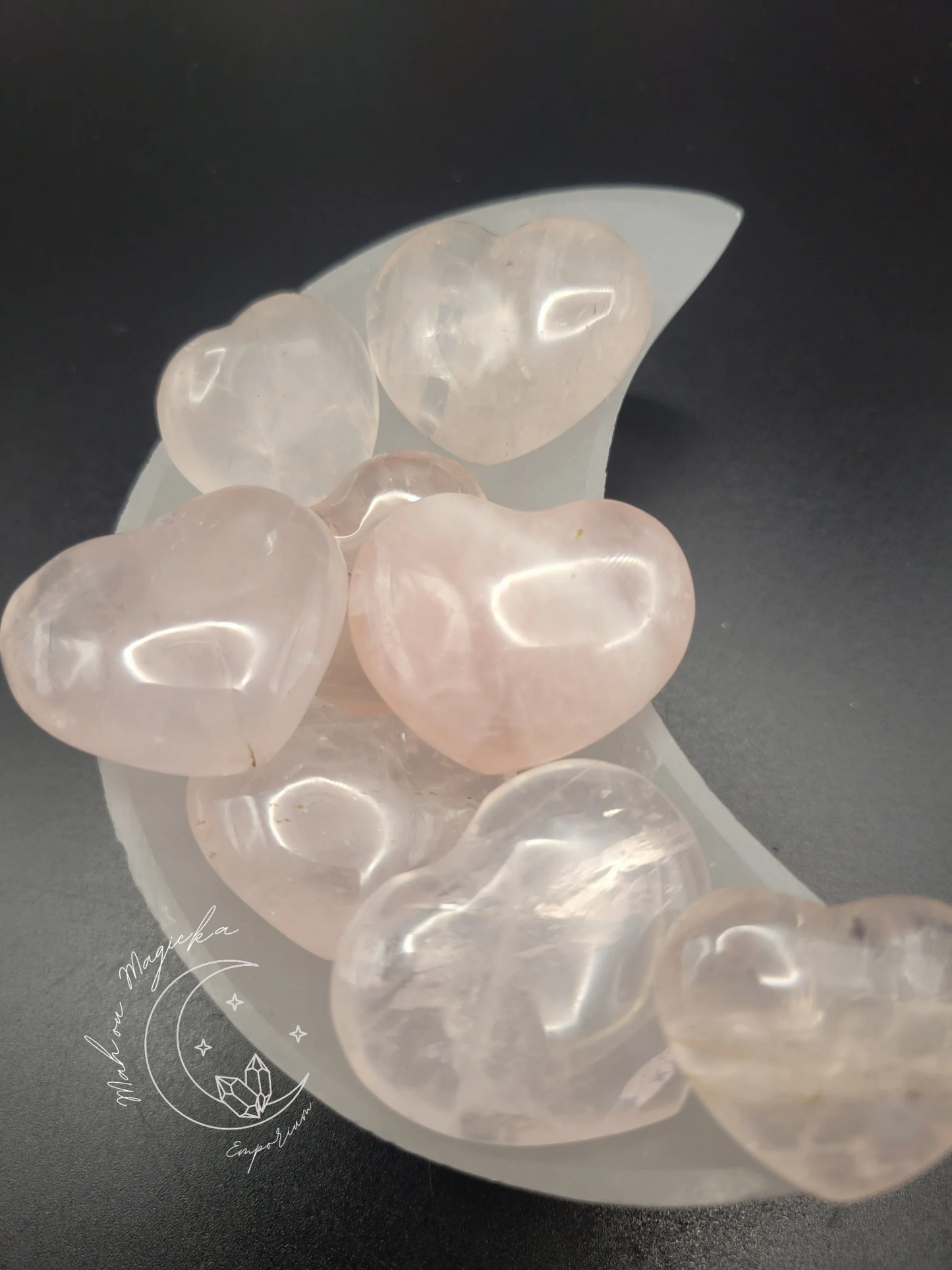 Small Rose Quartz Heart Carvings