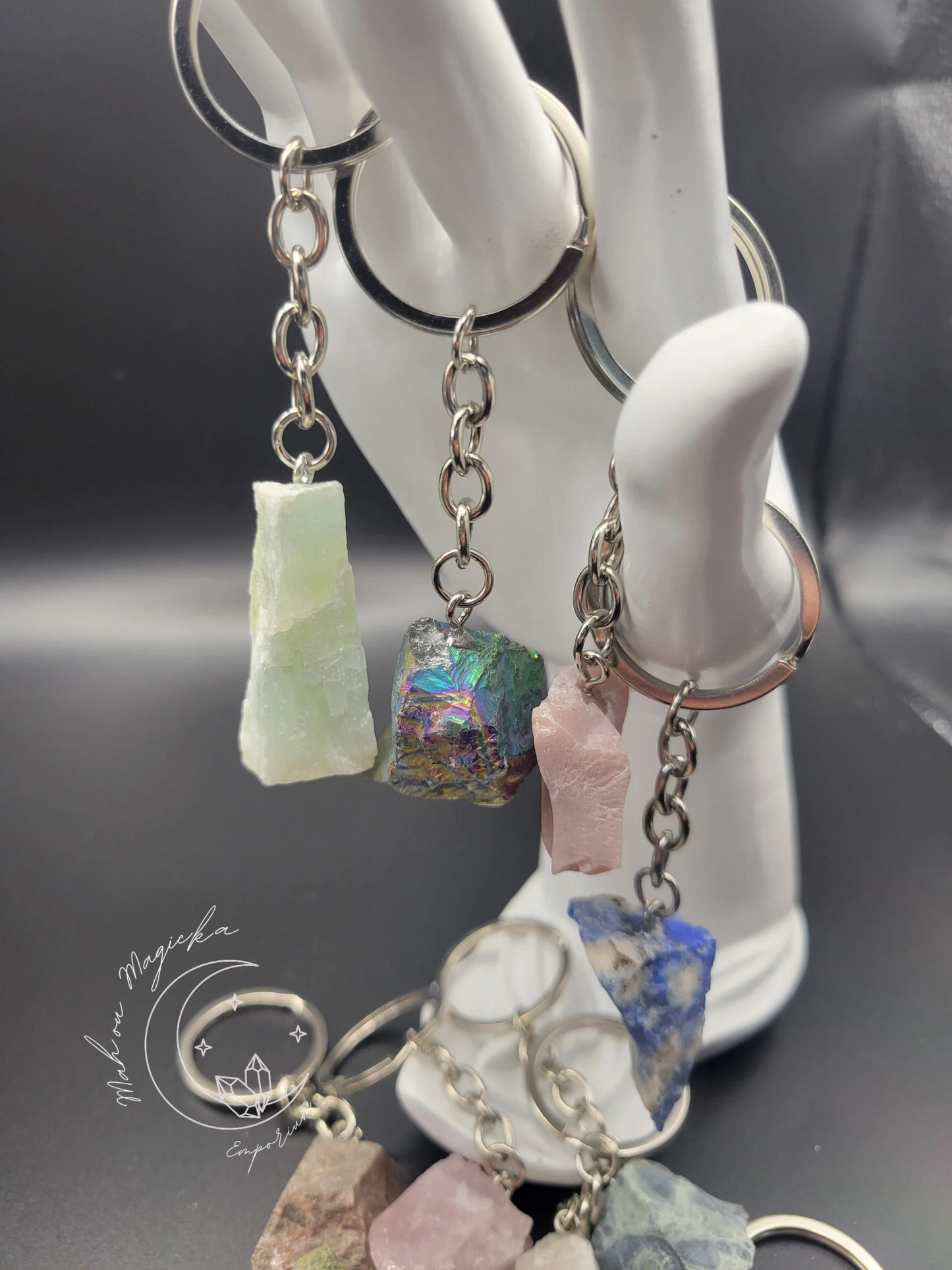 Raw Crystal Keychain