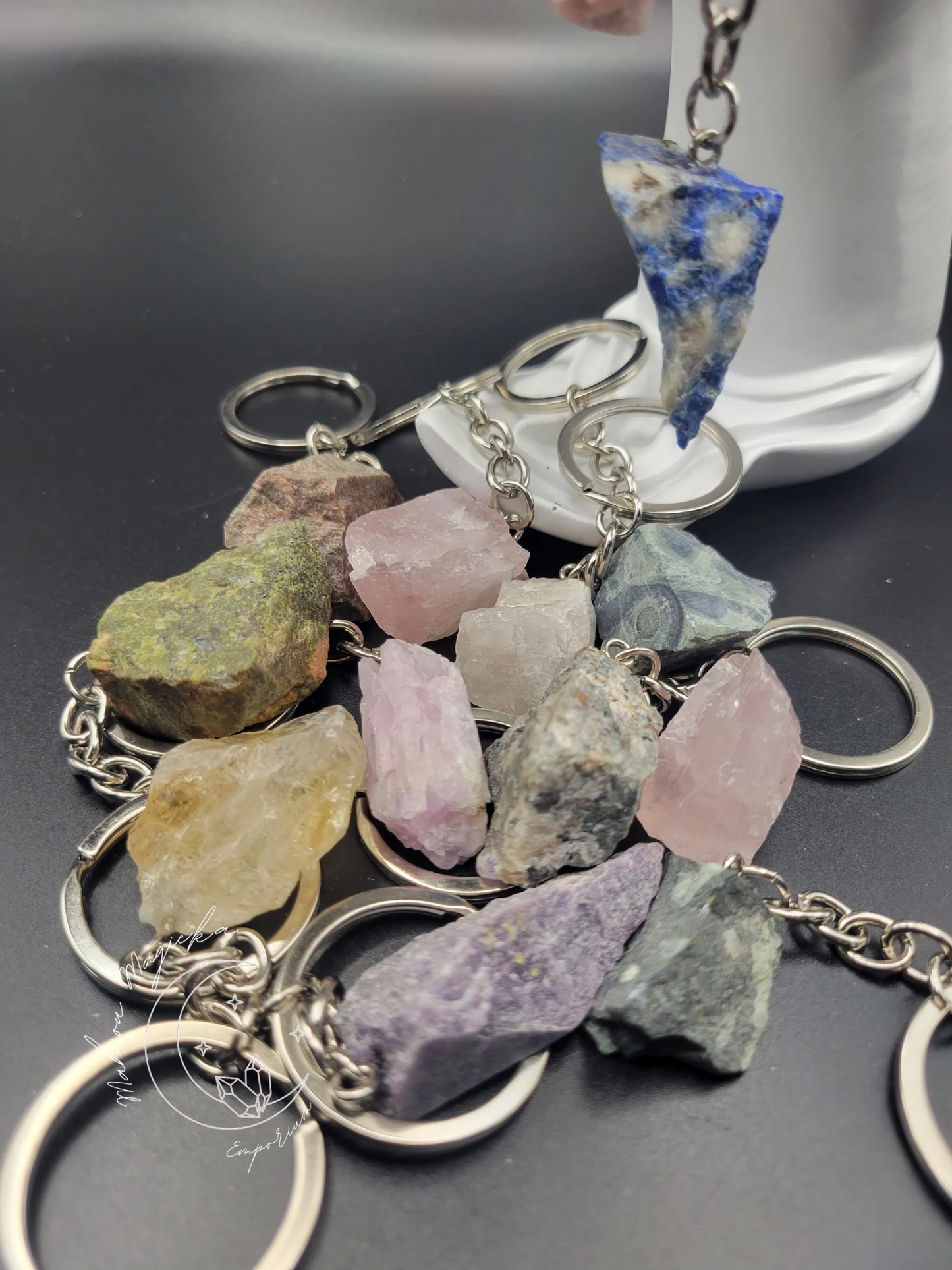 Raw Crystal Keychain