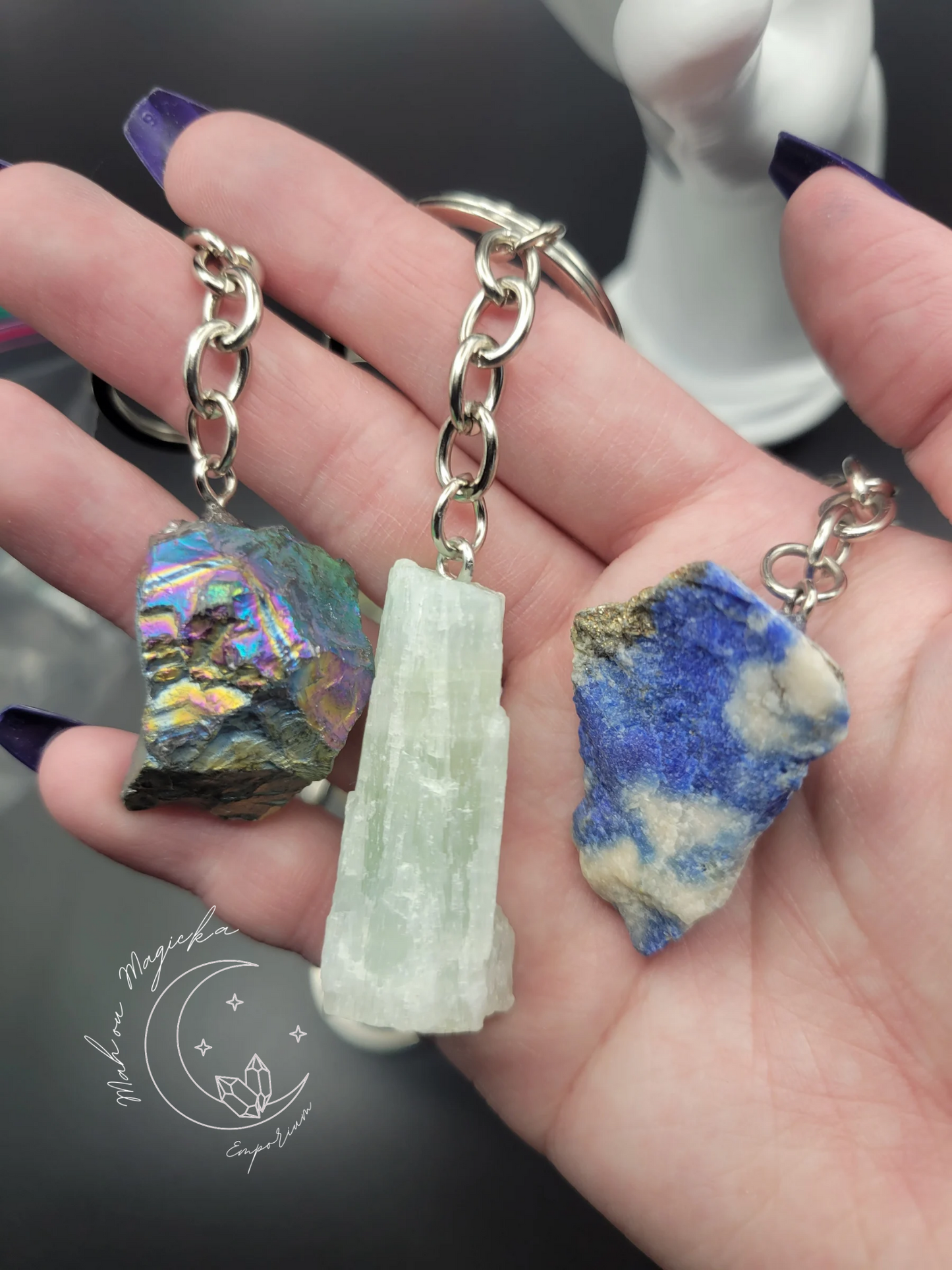 Raw Crystal Keychain