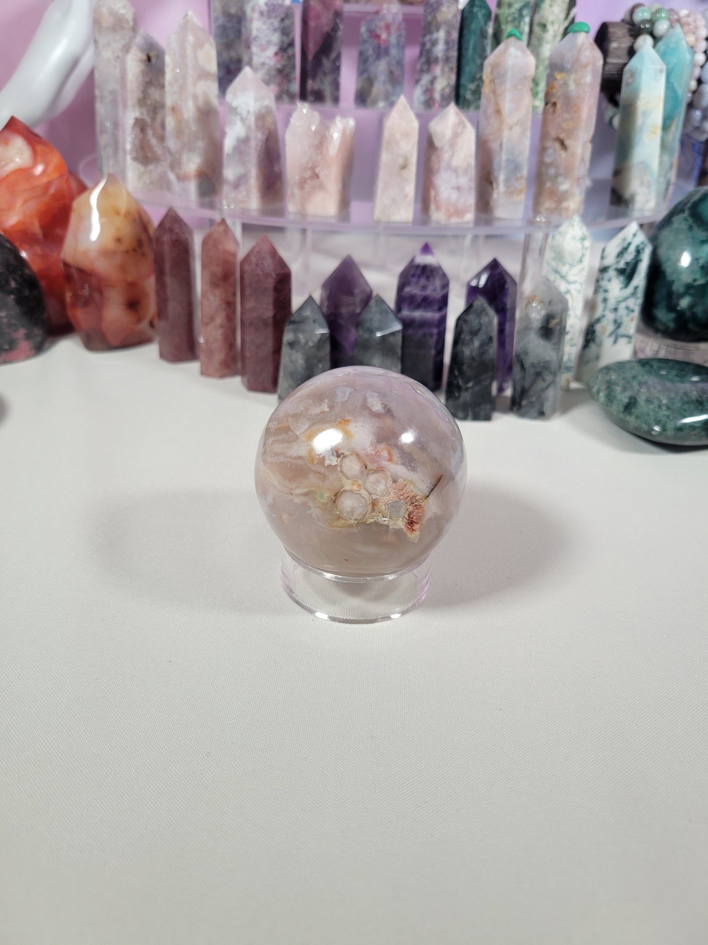 Flower Agate Sphere 35FS