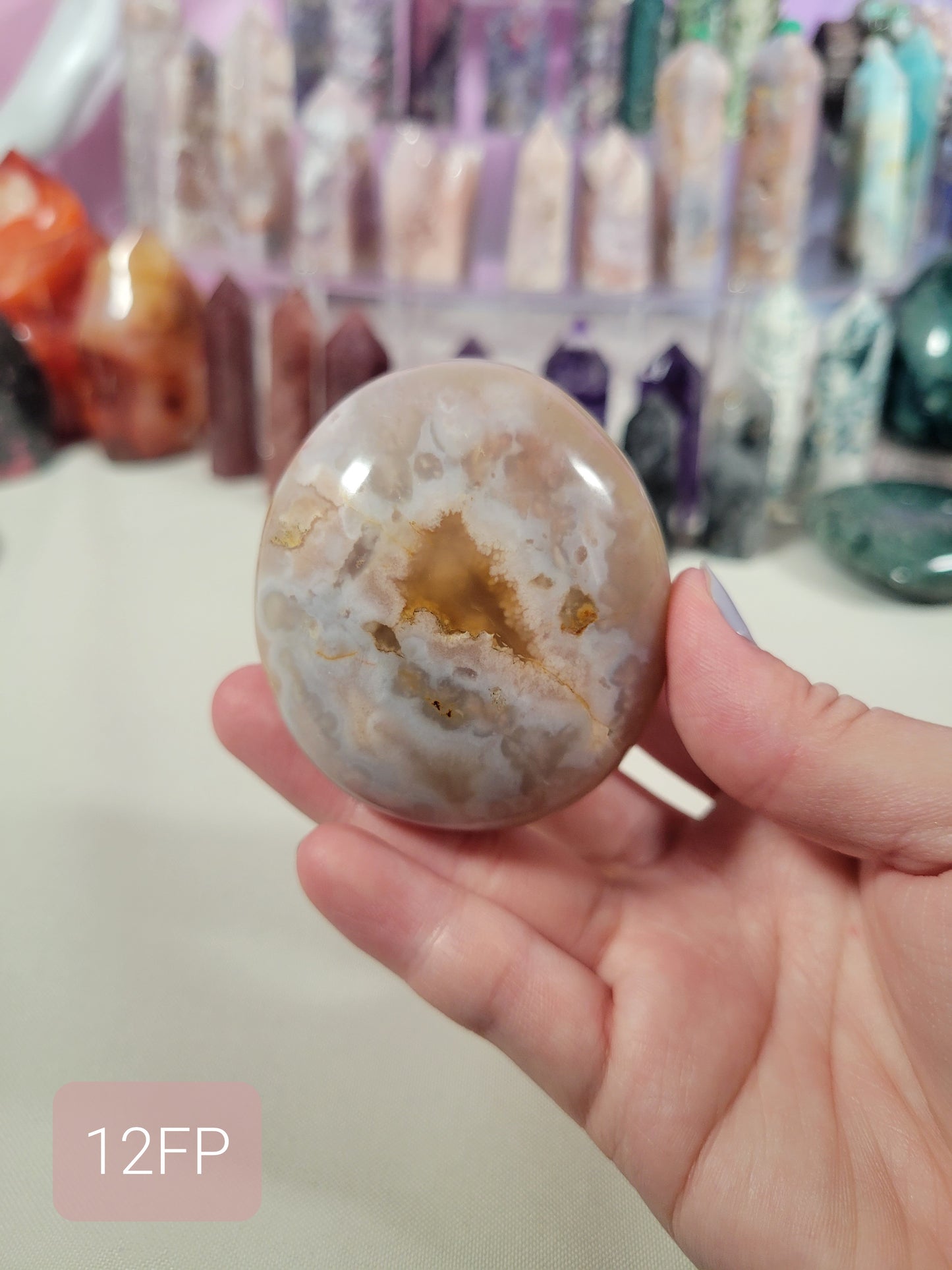 Flower Agate Palmstone 12FP