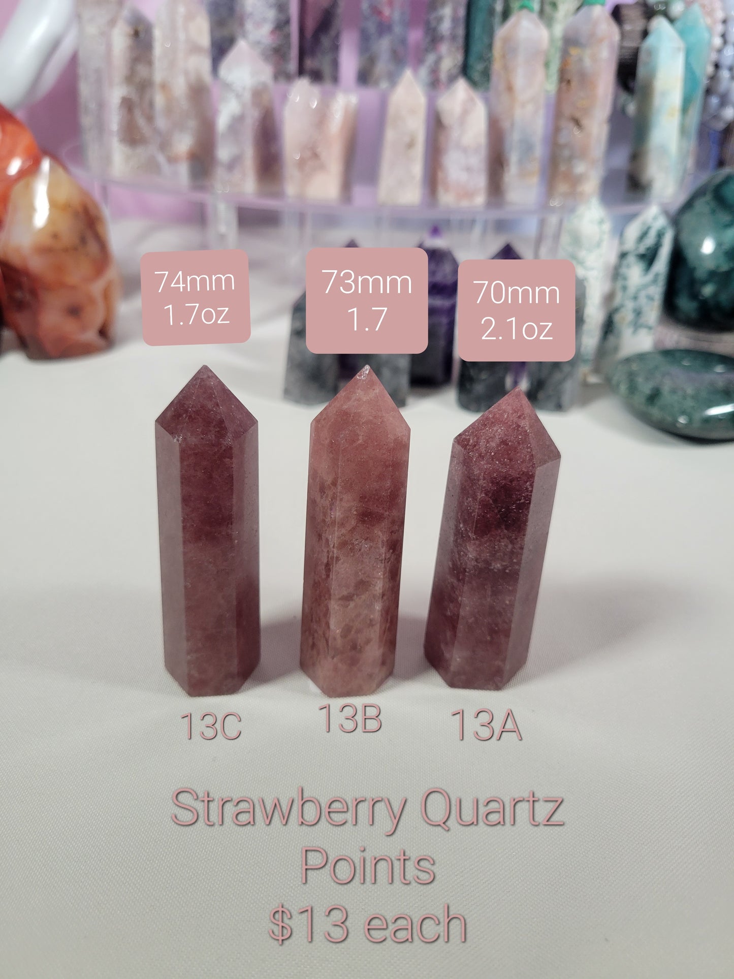 Strawberry Quartz Points