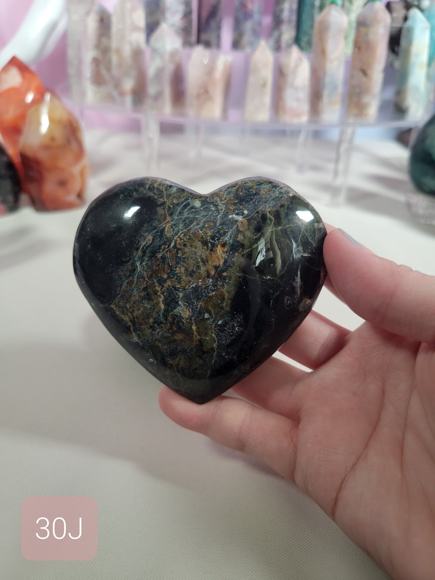 Nephrite Jade Heart 30J