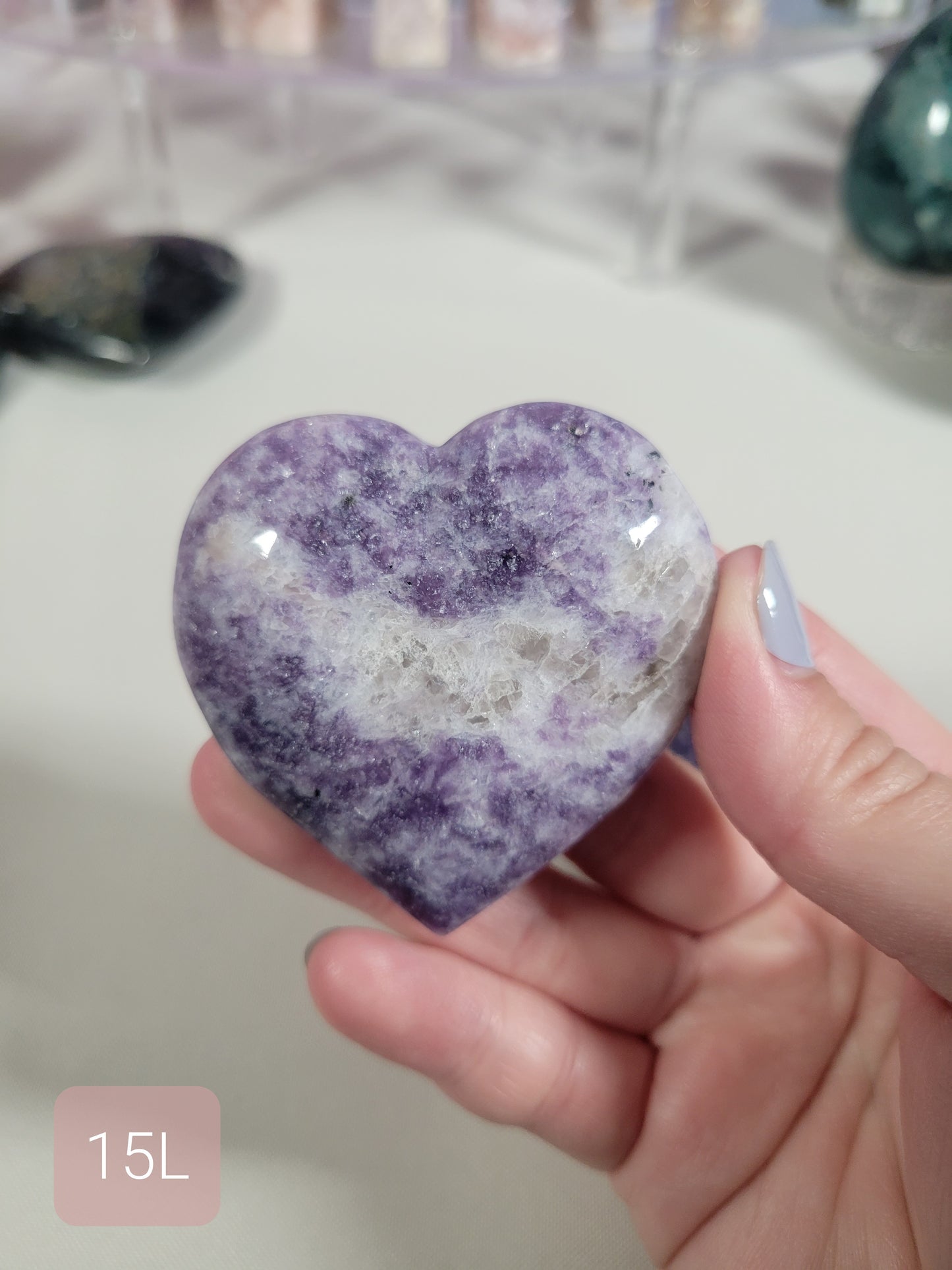 Lepidolite Heart 15K