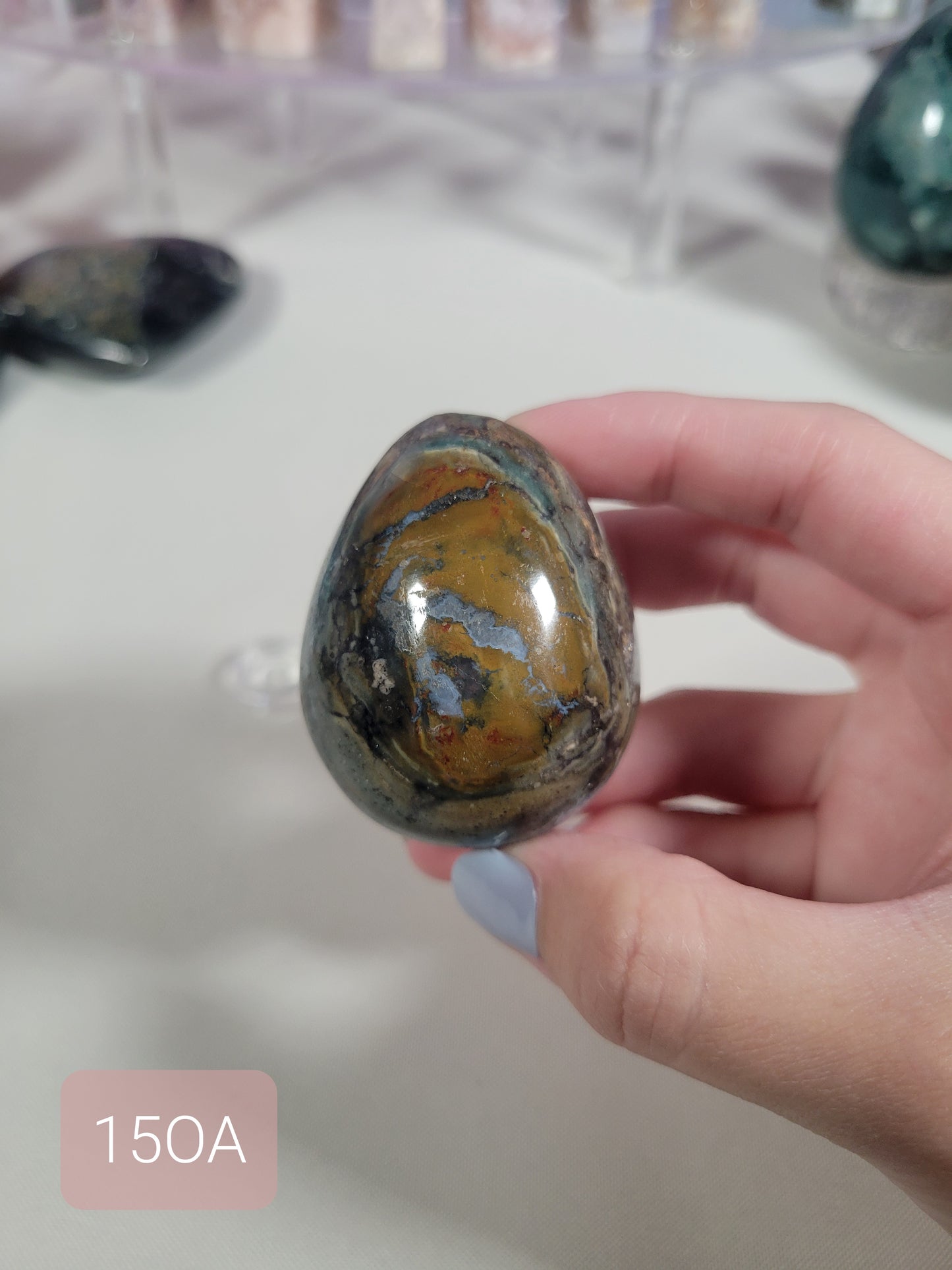 Small Ocean Jasper Egg Carving