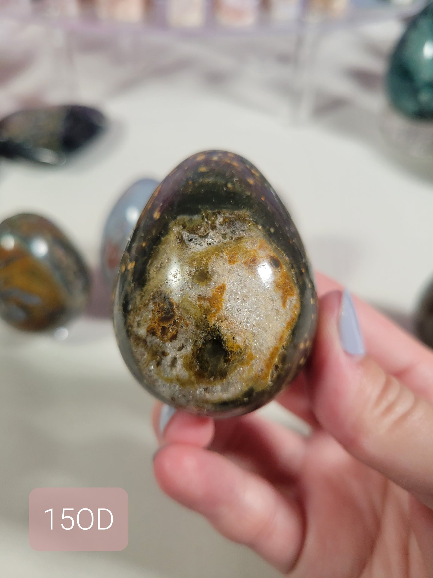 Small Ocean Jasper Egg Carving