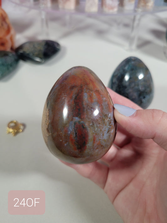 Medium Ocean Jasper Egg Carving