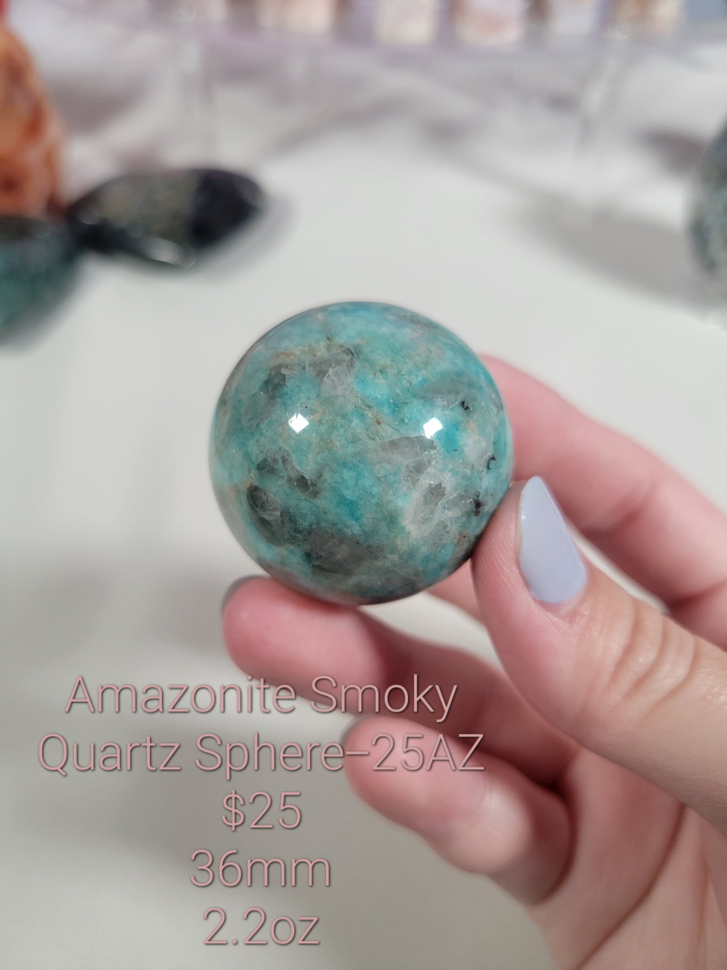 Amazonite Smoky Quartz Sphere 25AZ