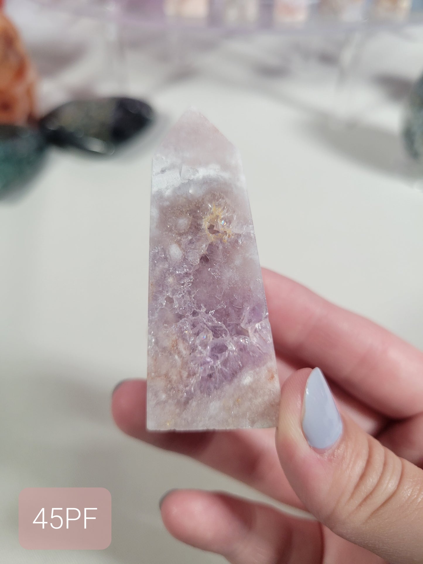 Pink Amethyst Flower Agate Point 45PF