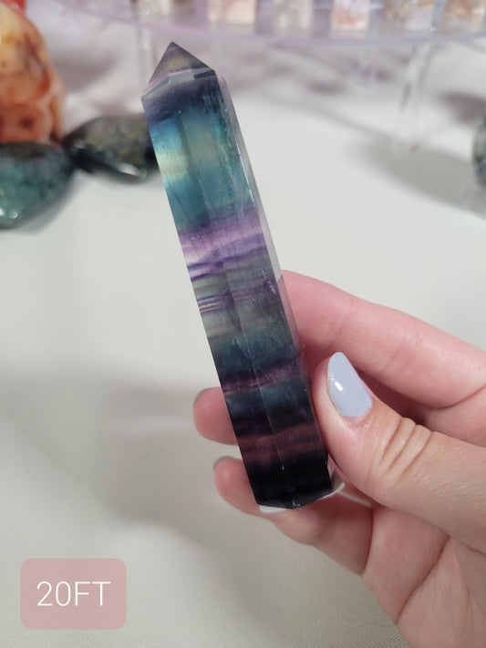 Rainbow Fluorite Tower Point 20FT