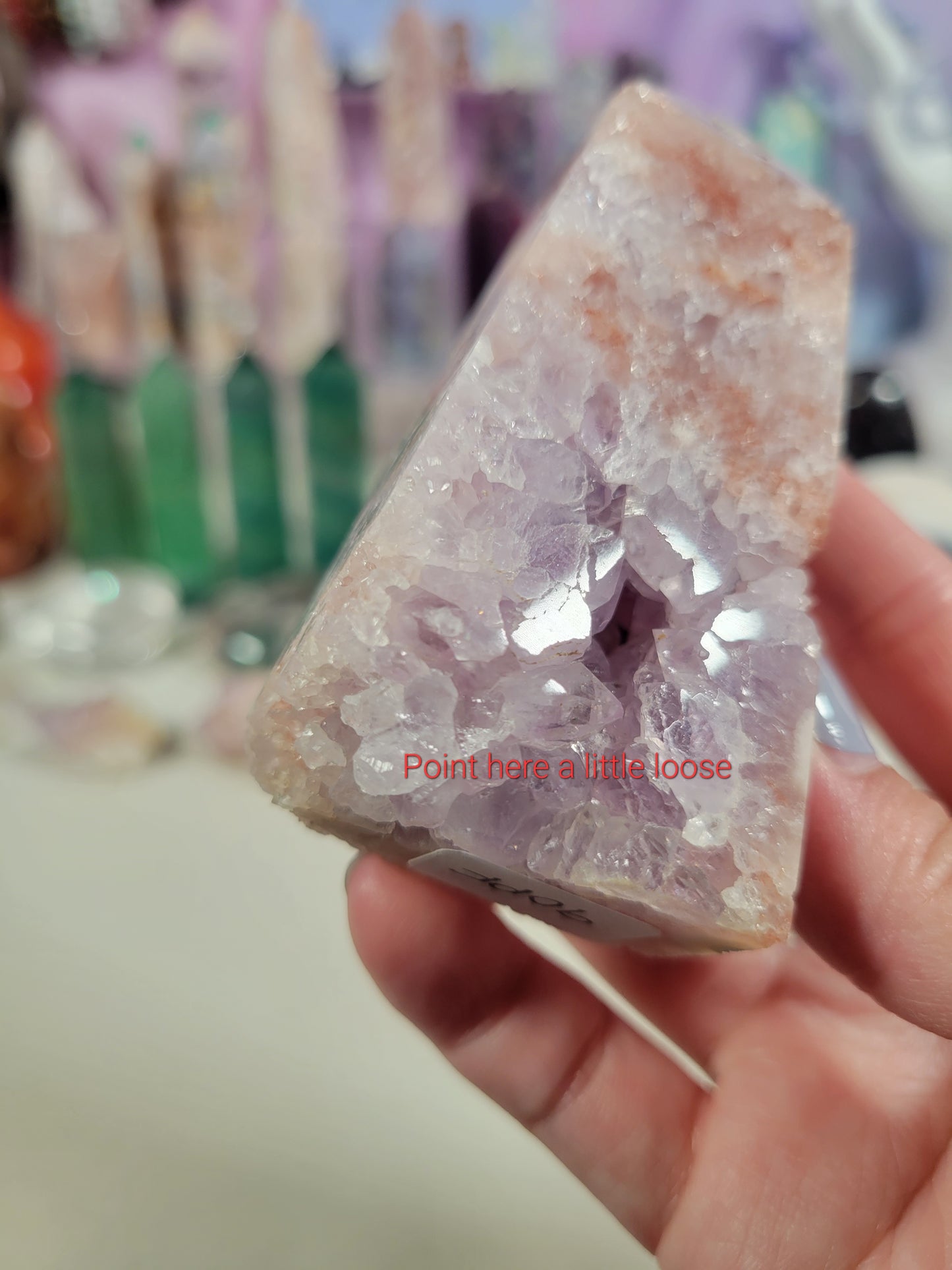 Amethyst Flower Agate Point 90PF