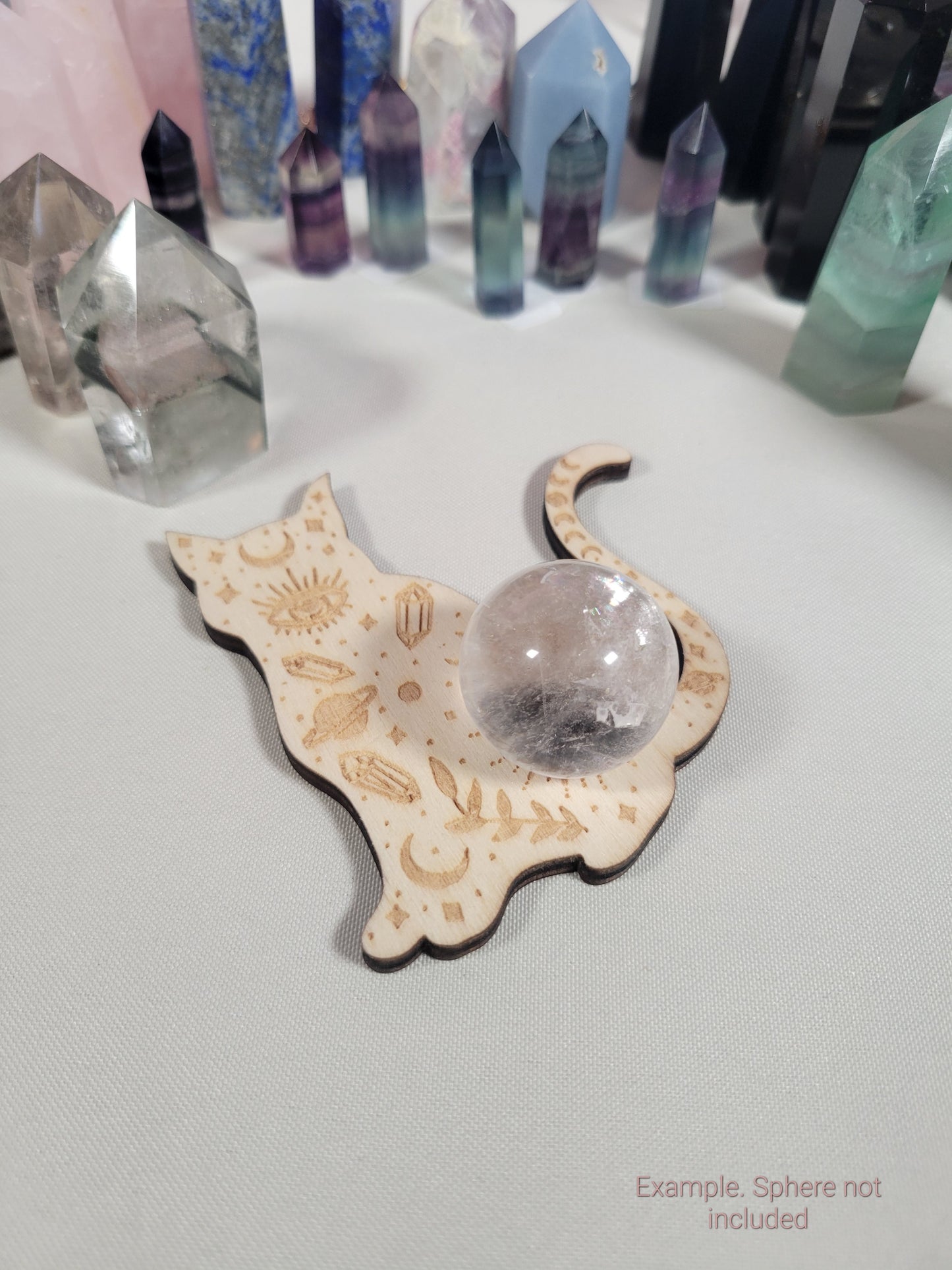 Wooden Cat Sphere Holder