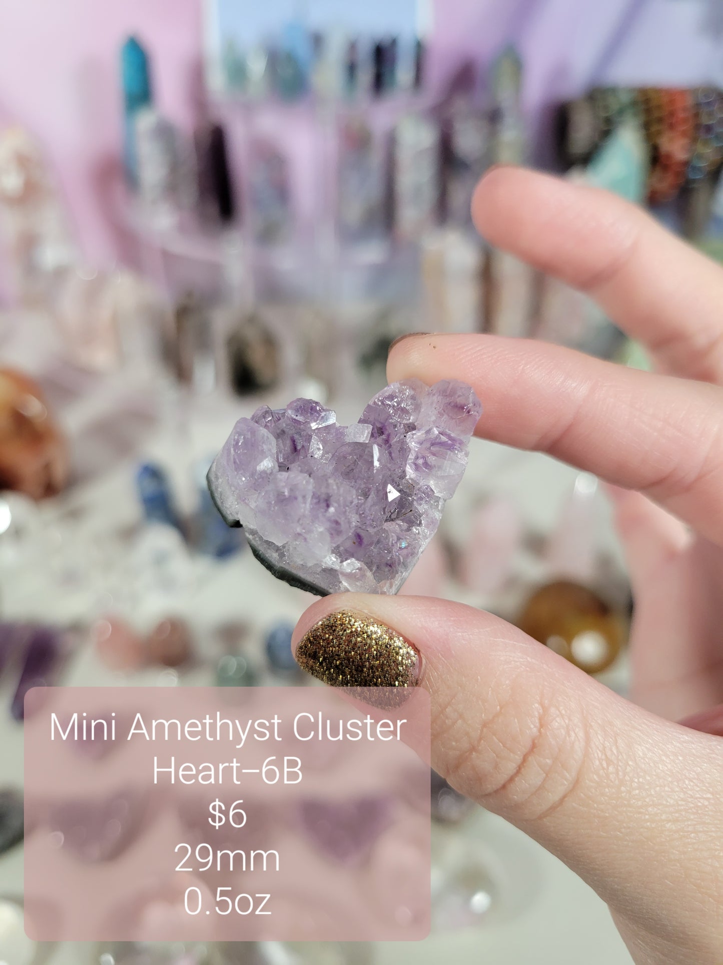 Mini Amethyst Cluster Hearts