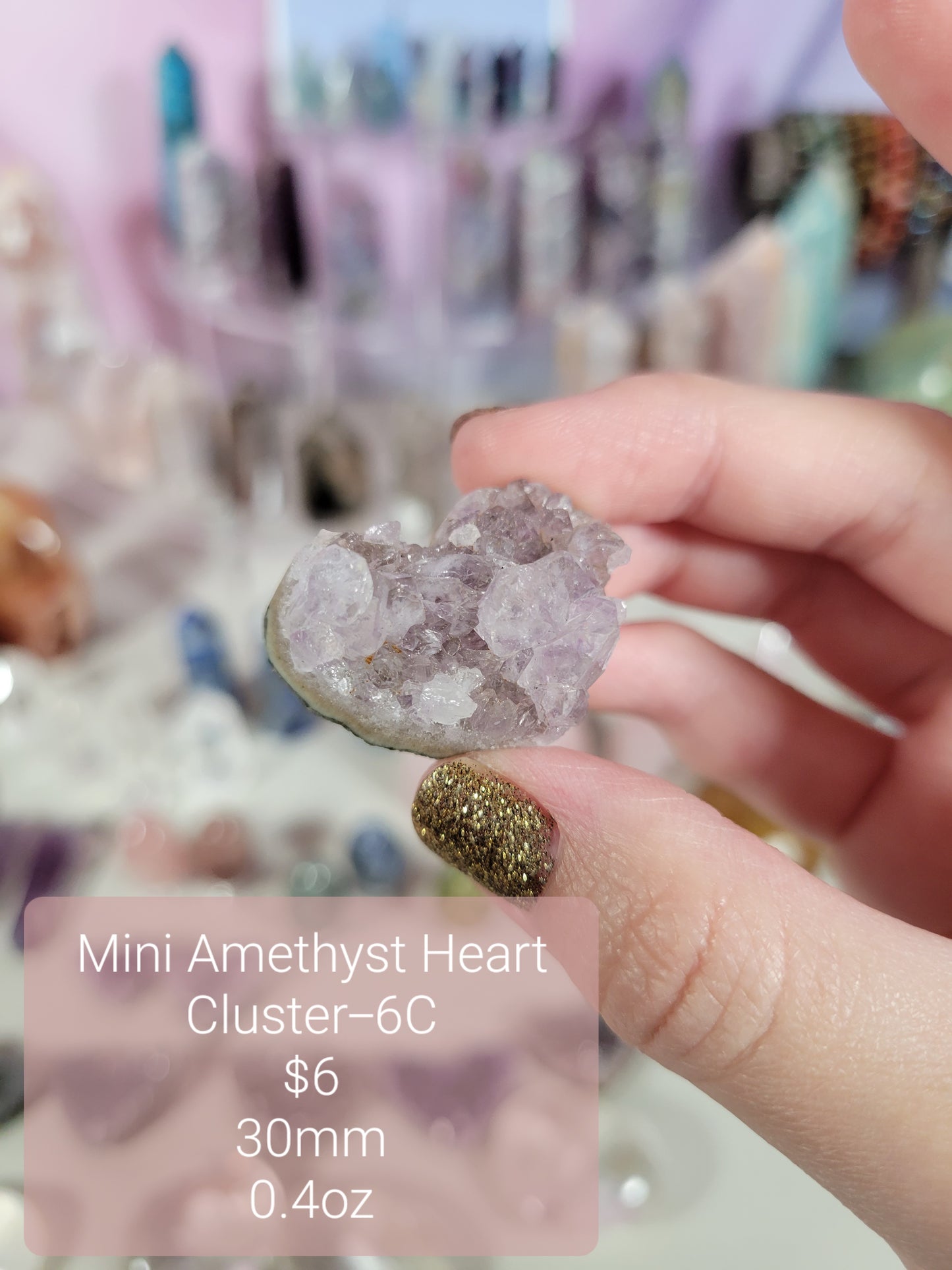 Mini Amethyst Cluster Hearts