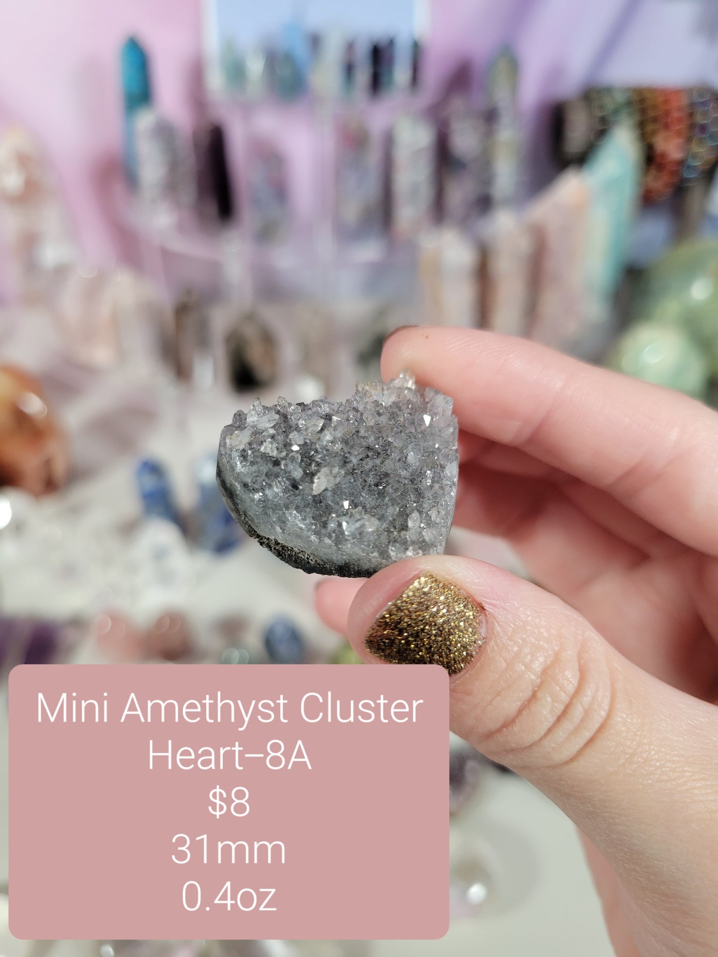 Small Amethyst Heart Clusters