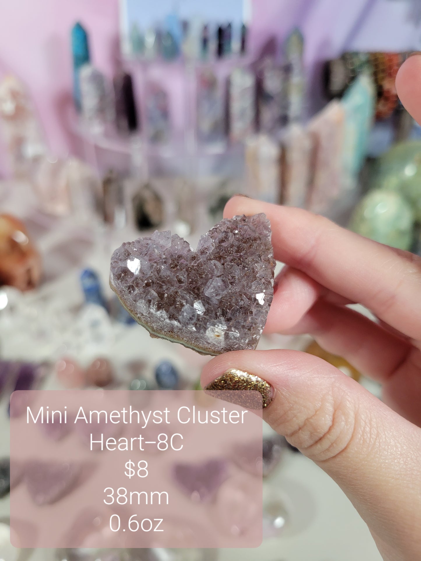 Small Amethyst Heart Clusters