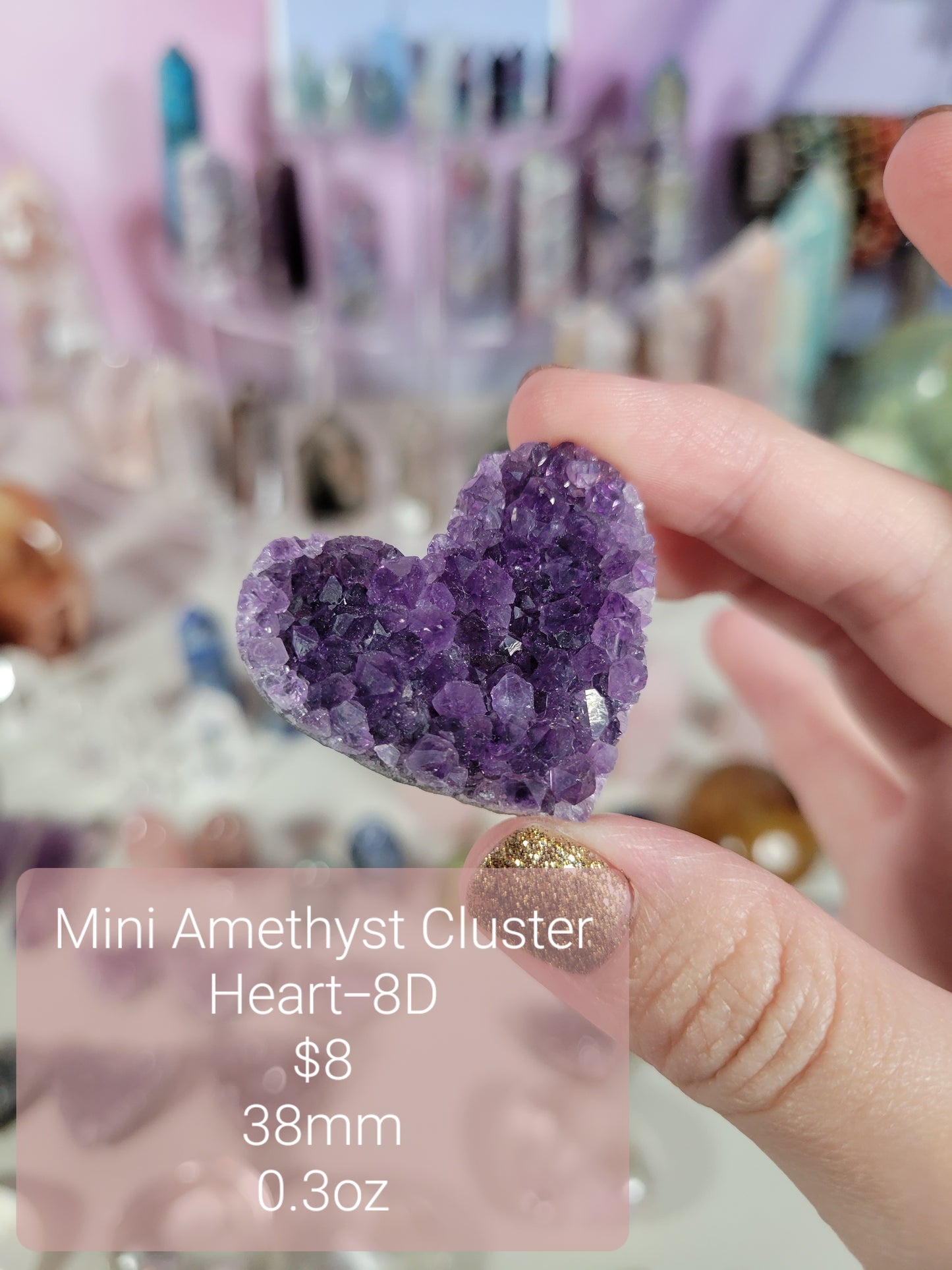 Small Amethyst Heart Clusters