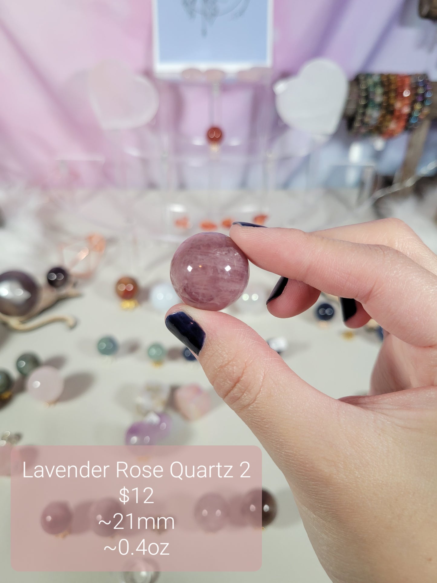 Small Lavender Rose Quartz Sphere