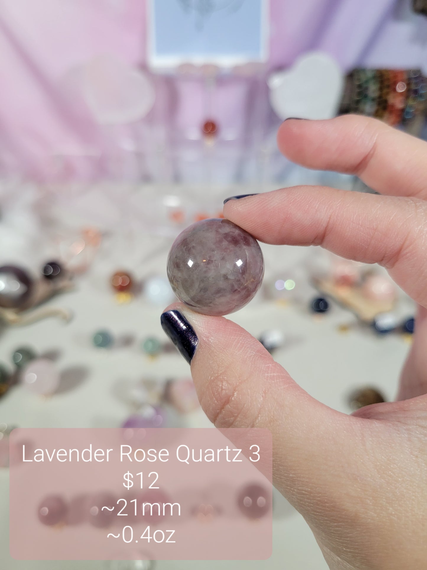 Small Lavender Rose Quartz Sphere