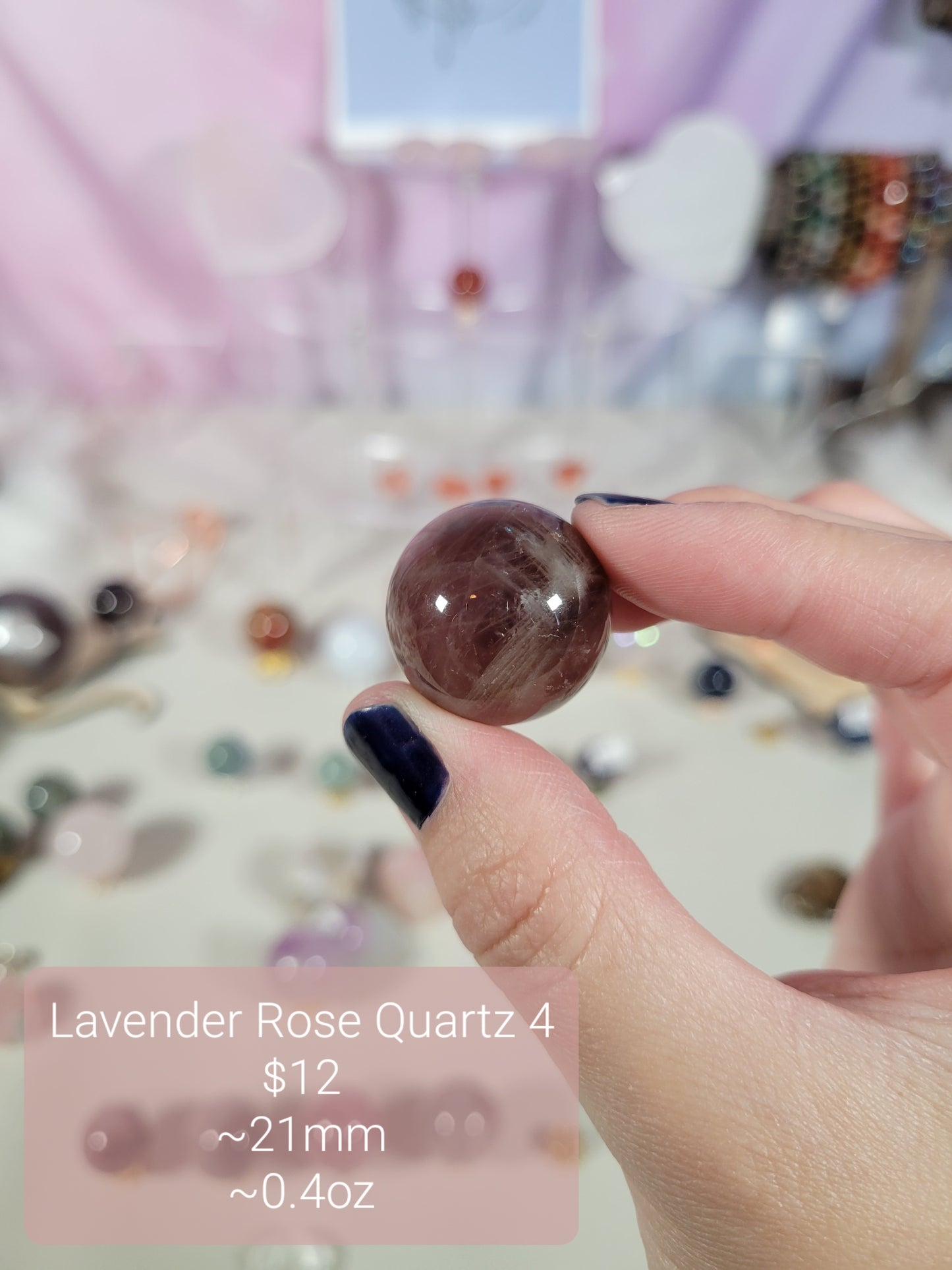 Small Lavender Rose Quartz Sphere