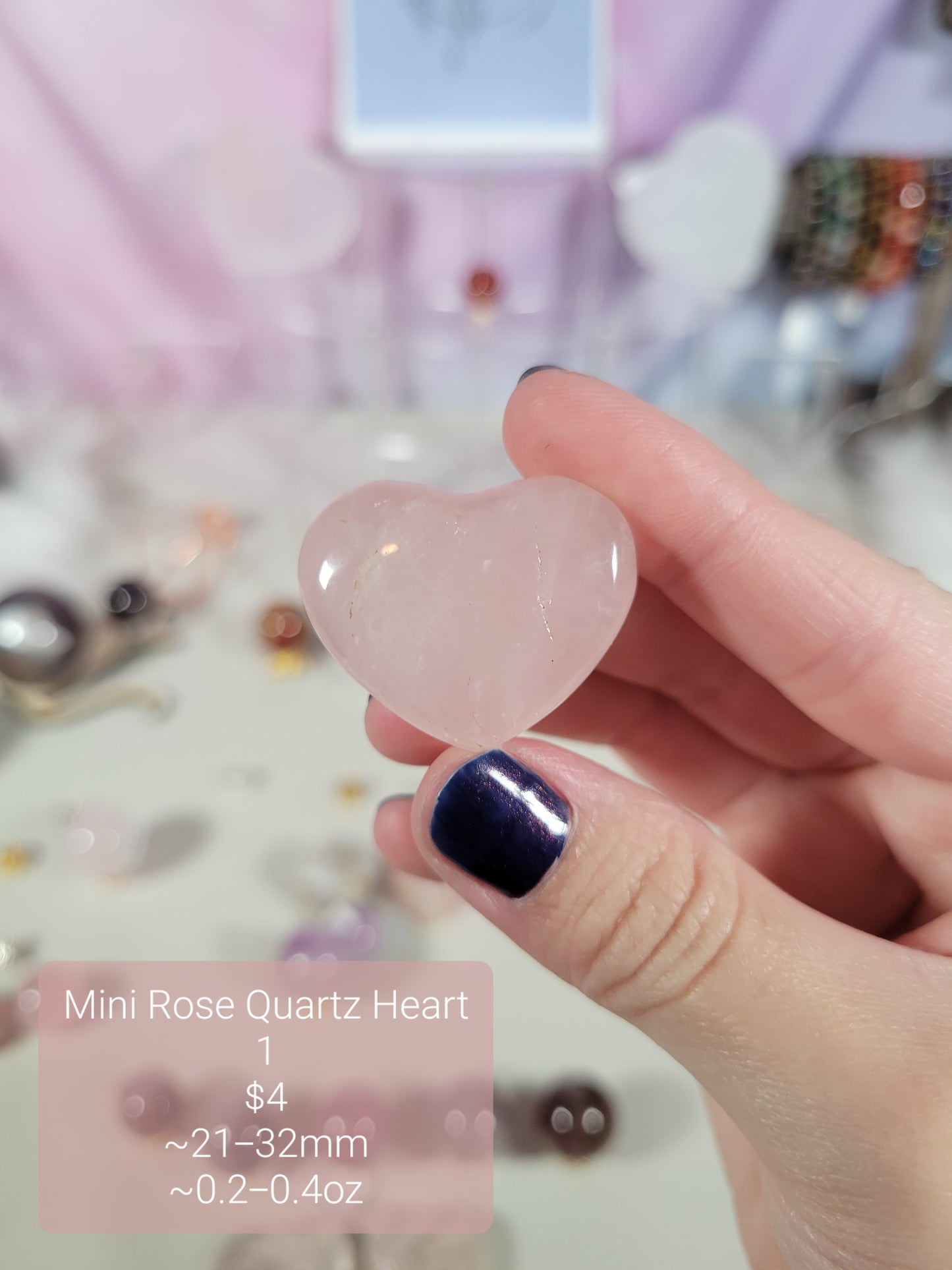 Small Rose Quartz Heart Carvings