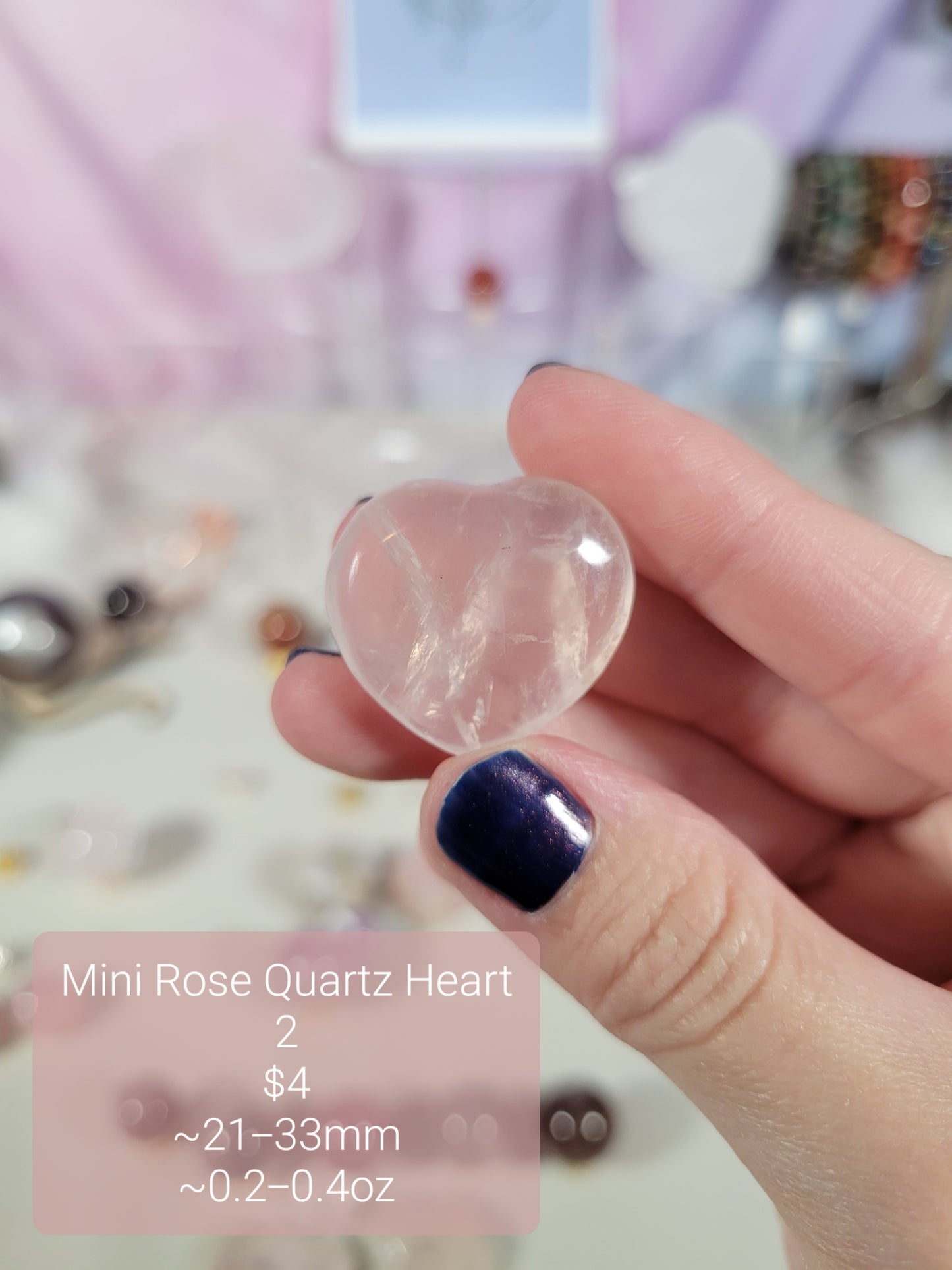 Small Rose Quartz Heart Carvings