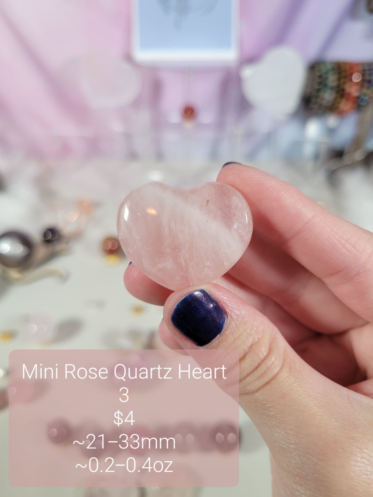 Small Rose Quartz Heart Carvings