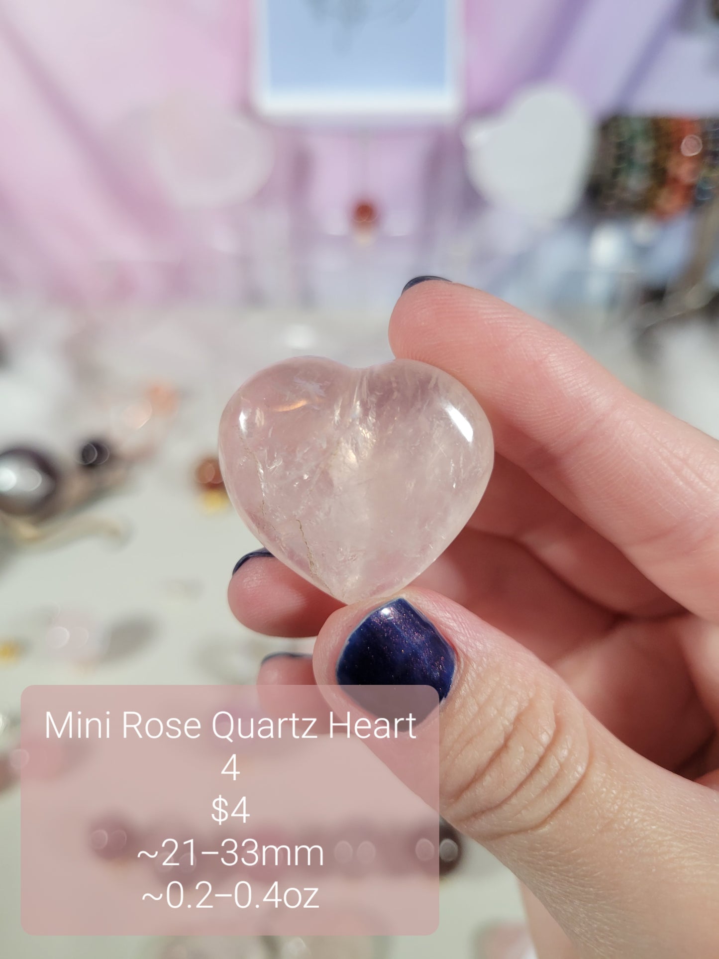 Small Rose Quartz Heart Carvings