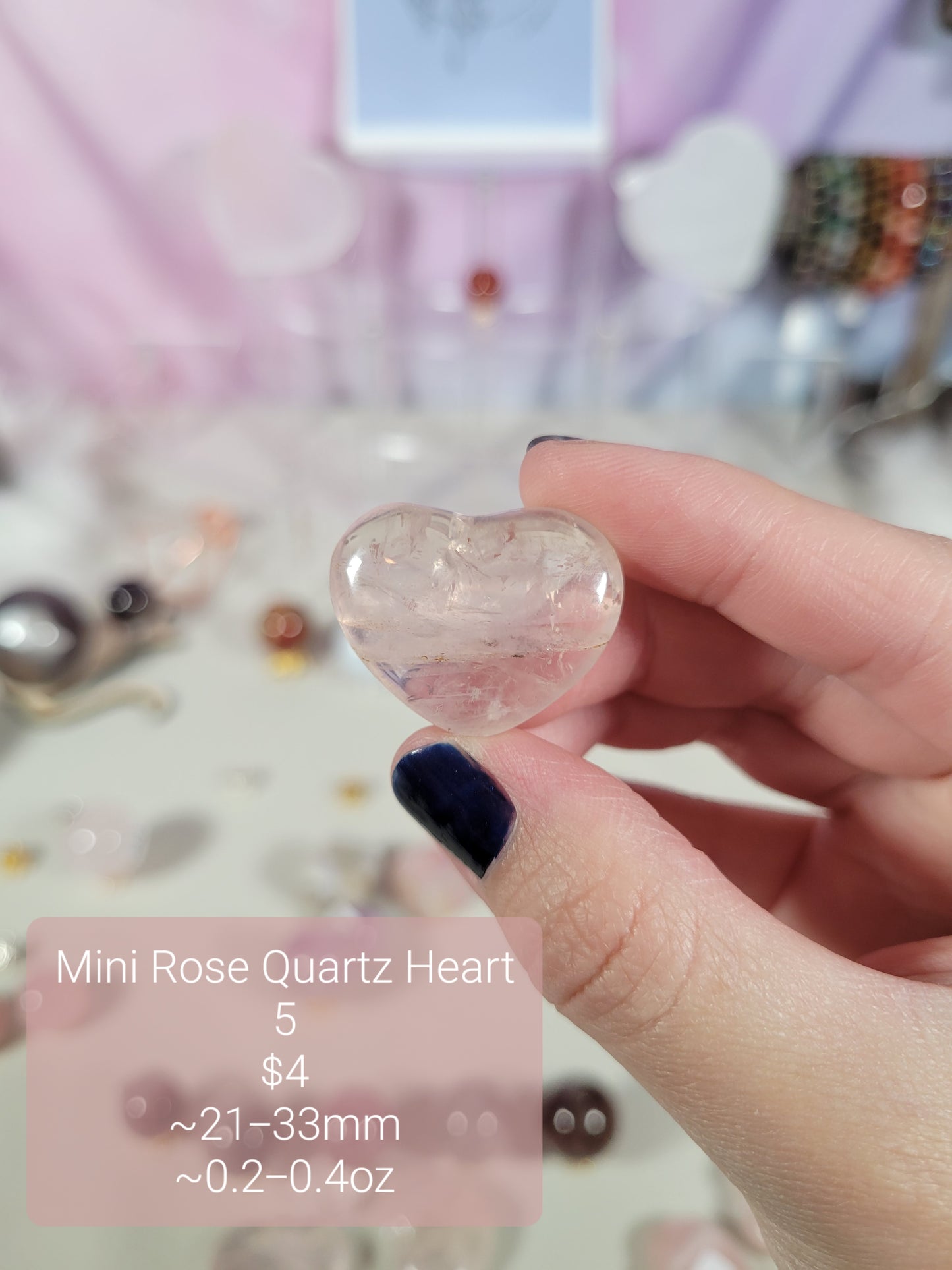 Small Rose Quartz Heart Carvings