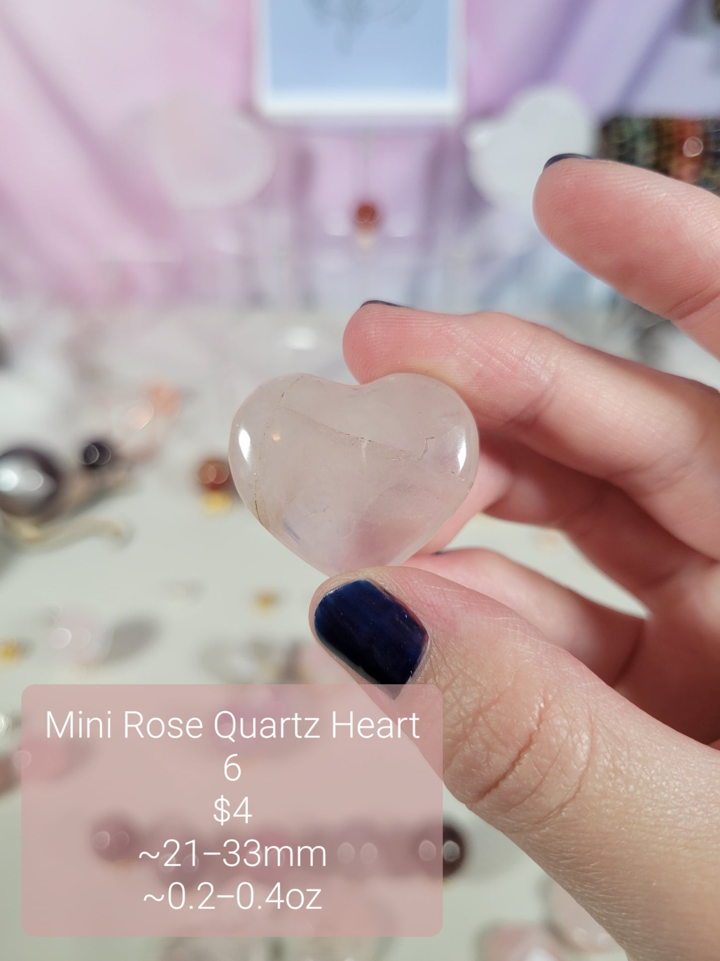 Small Rose Quartz Heart Carvings